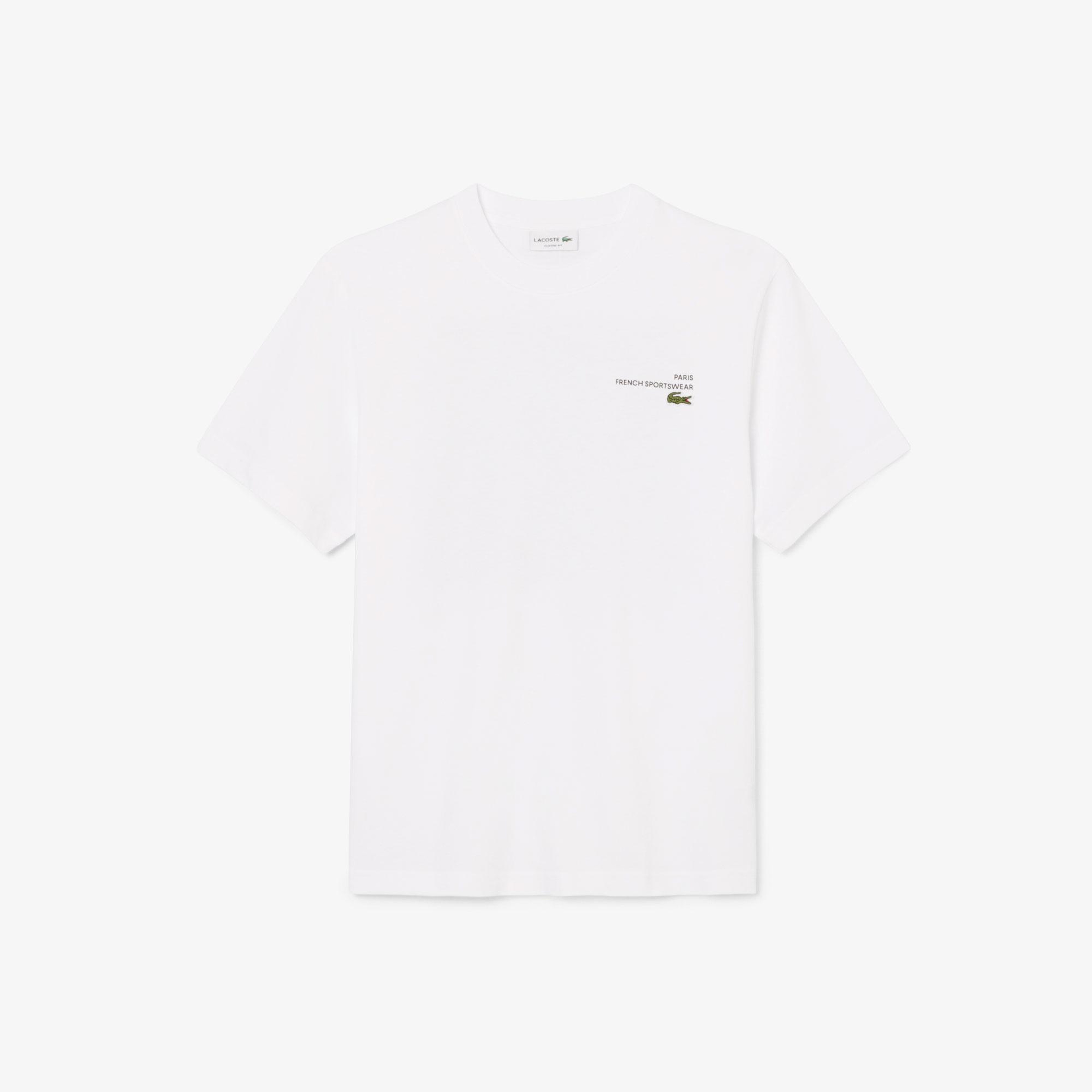 Lacoste Print Motif Erkek Beyaz T-Shirt