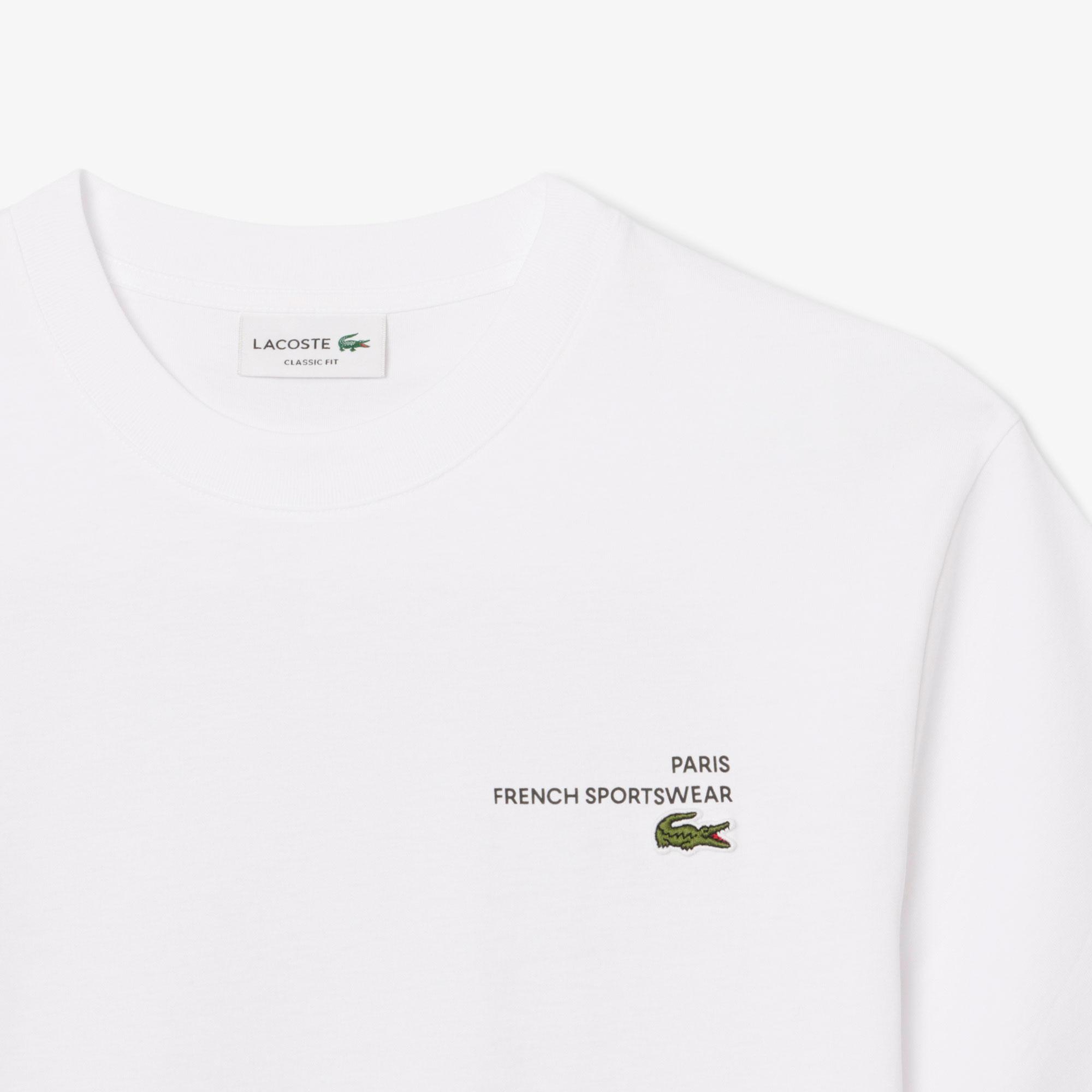 Lacoste Print Motif Erkek Beyaz T-Shirt