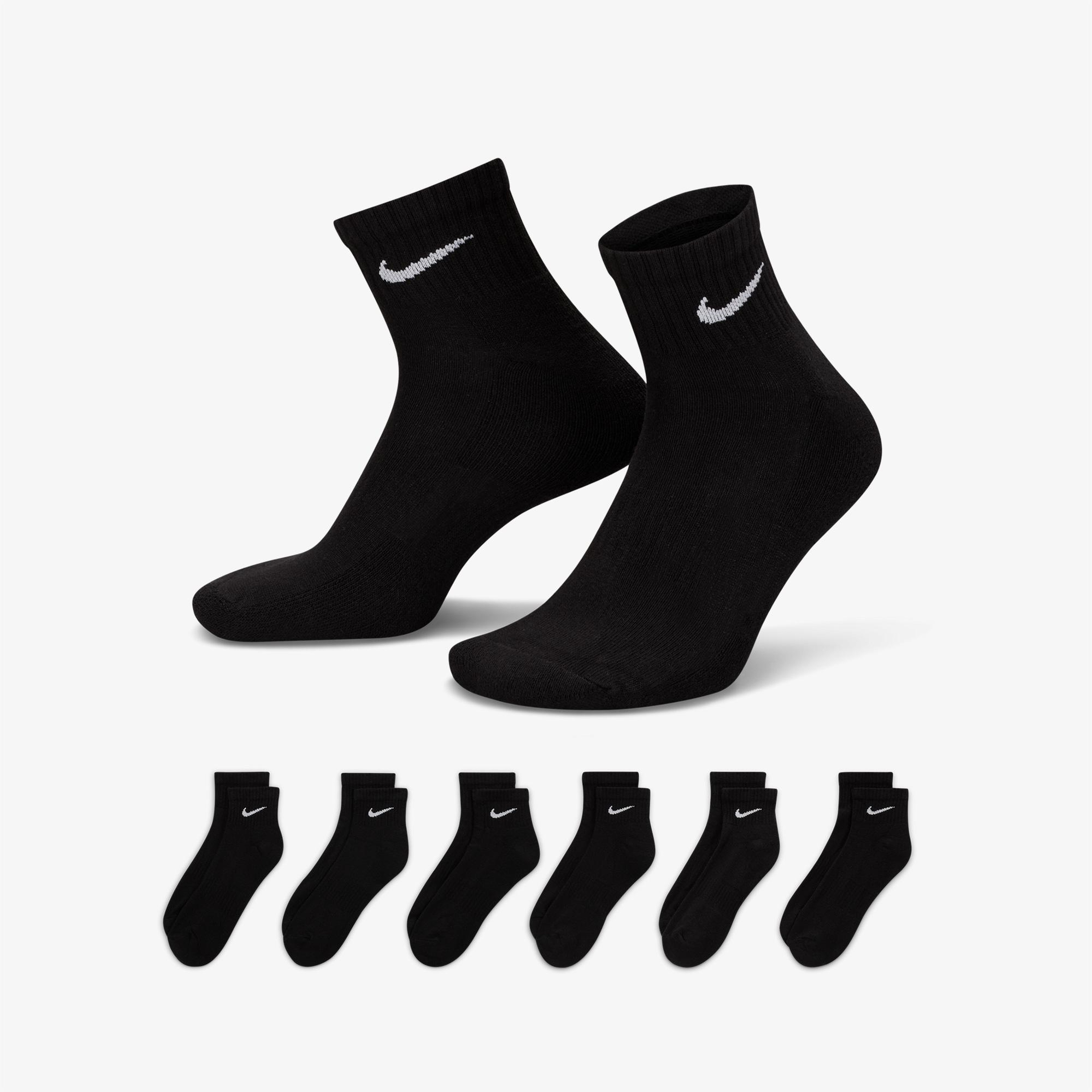 Nike Everyday Cush 6'lı Unisex Siyah Çorap