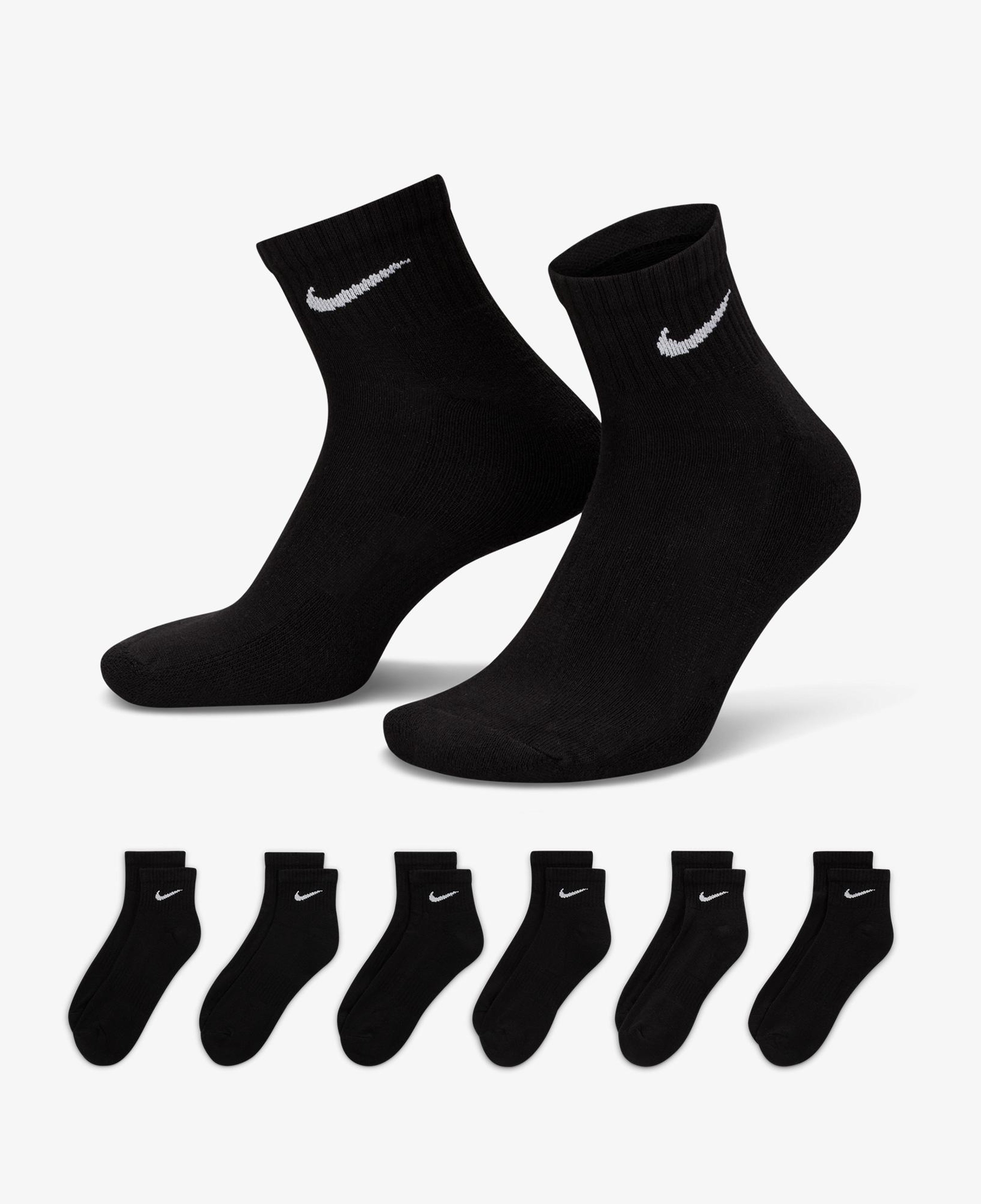 Nike Everyday Cush 6'lı Unisex Siyah Çorap