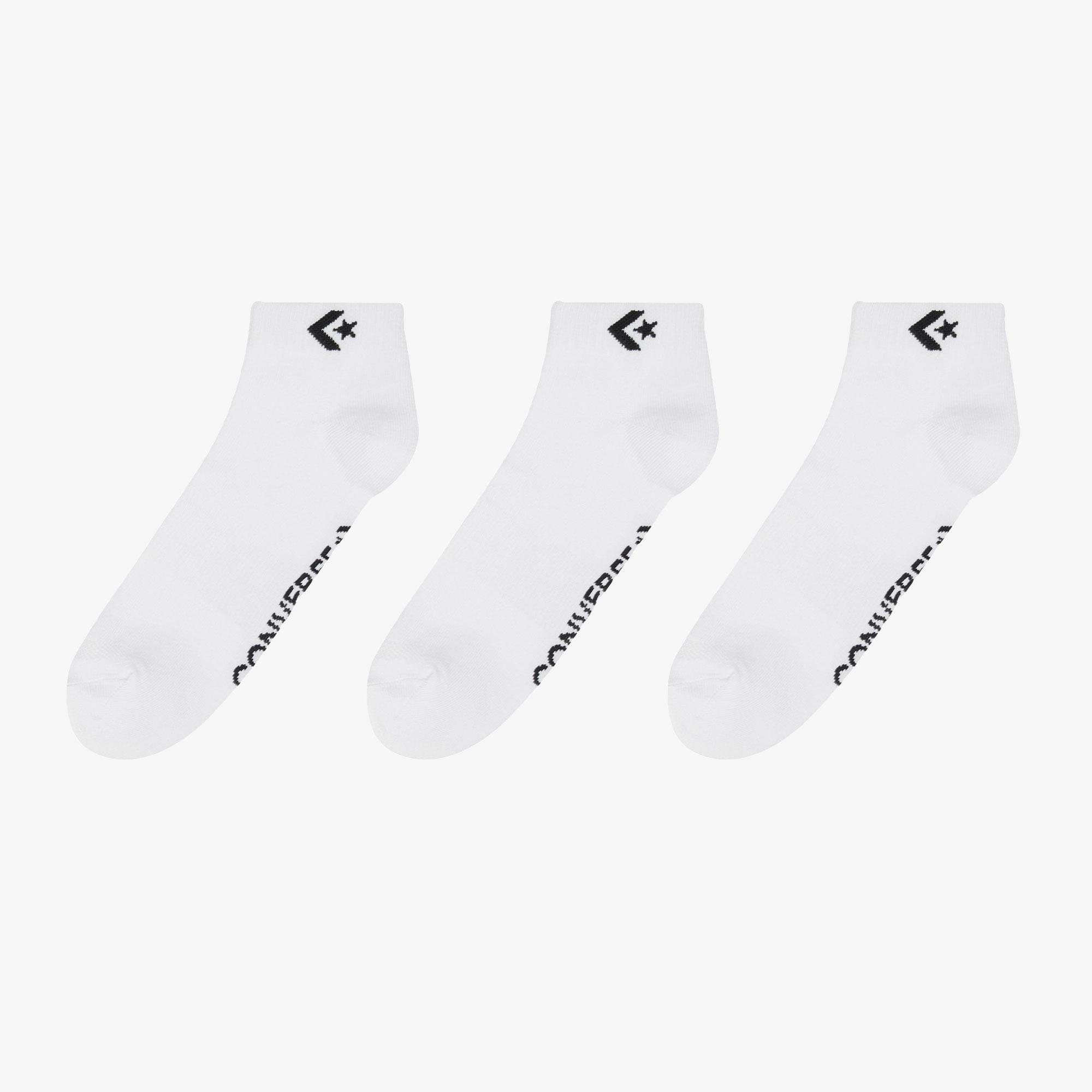 Converse Star Chevron Unisex 3'lü Beyaz Kısa Çorap