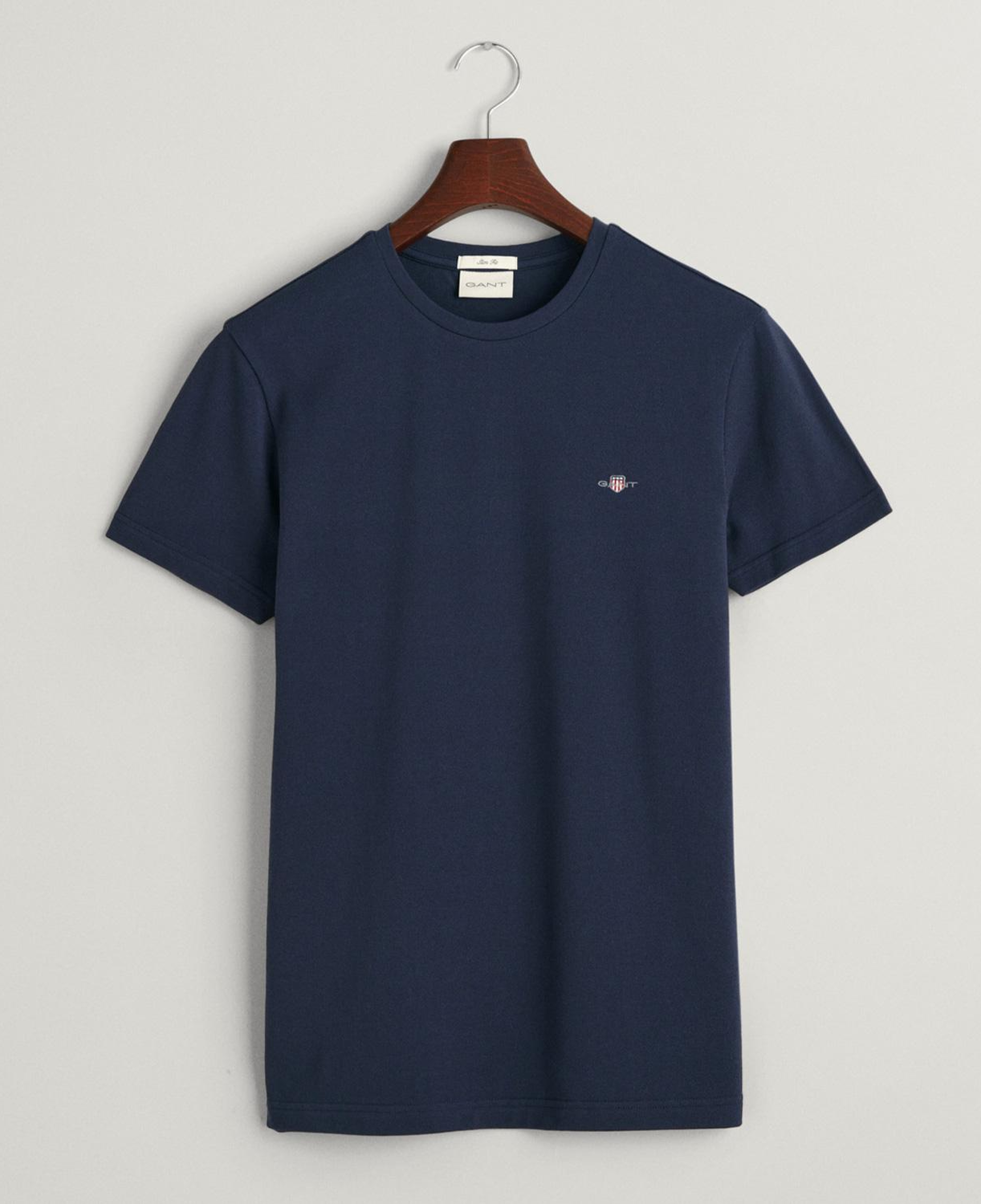 GANT Erkek Lacivert Slim Fit Bisiklet Yaka T-Shirt