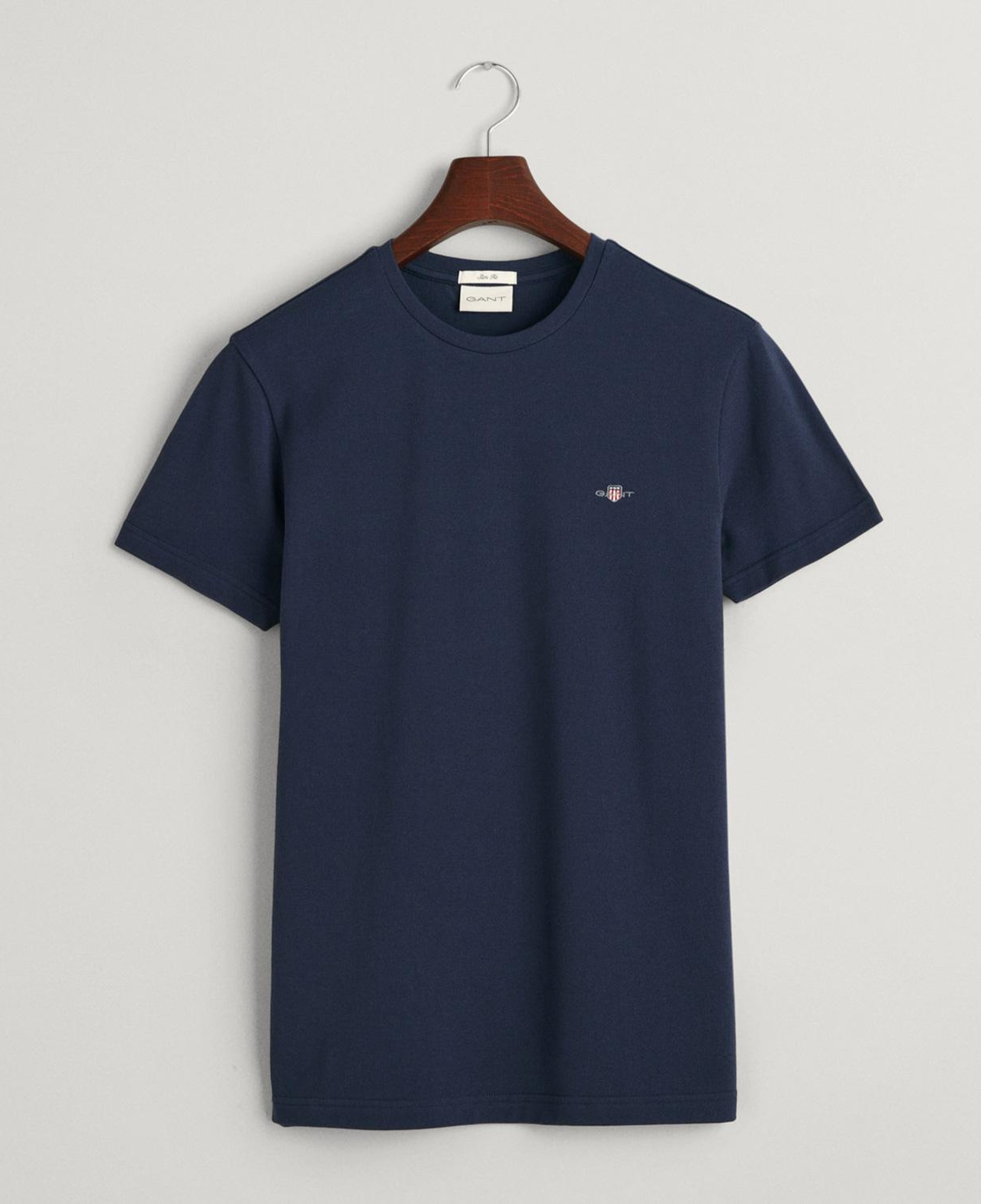 GANT Erkek Lacivert Slim Fit Bisiklet Yaka T-Shirt