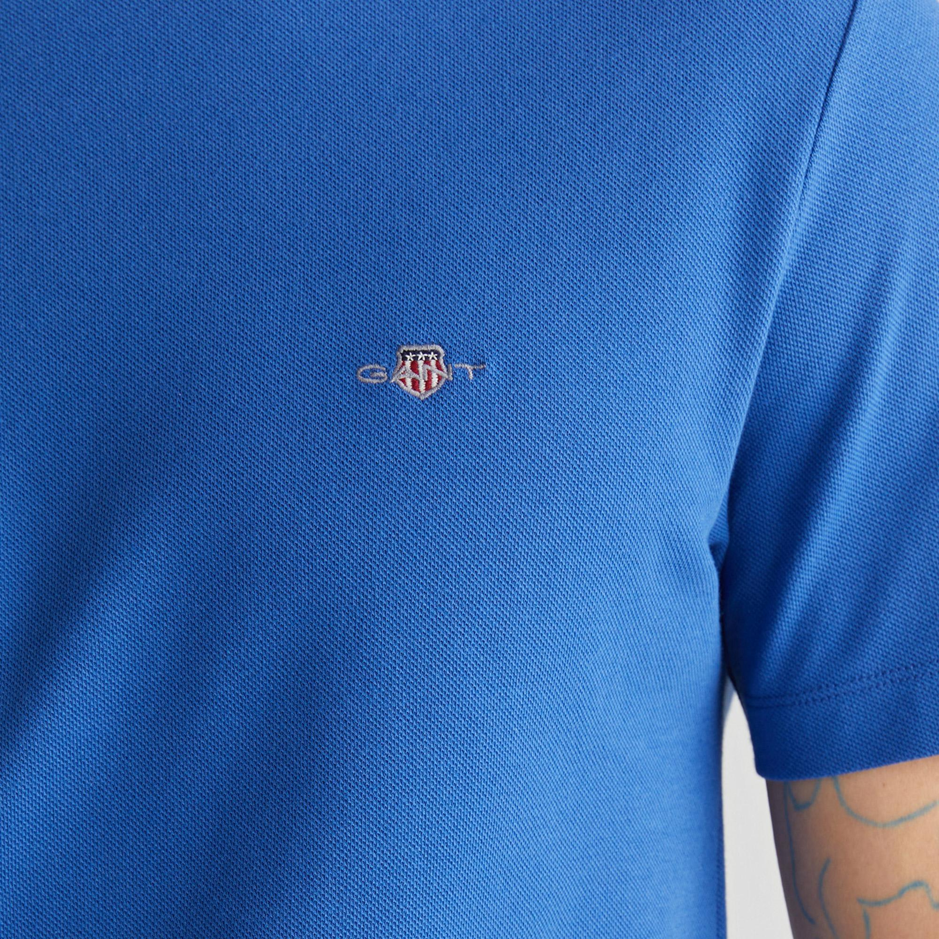 GANT Erkek Lacivert Slim Fit Bisiklet Yaka T-Shirt