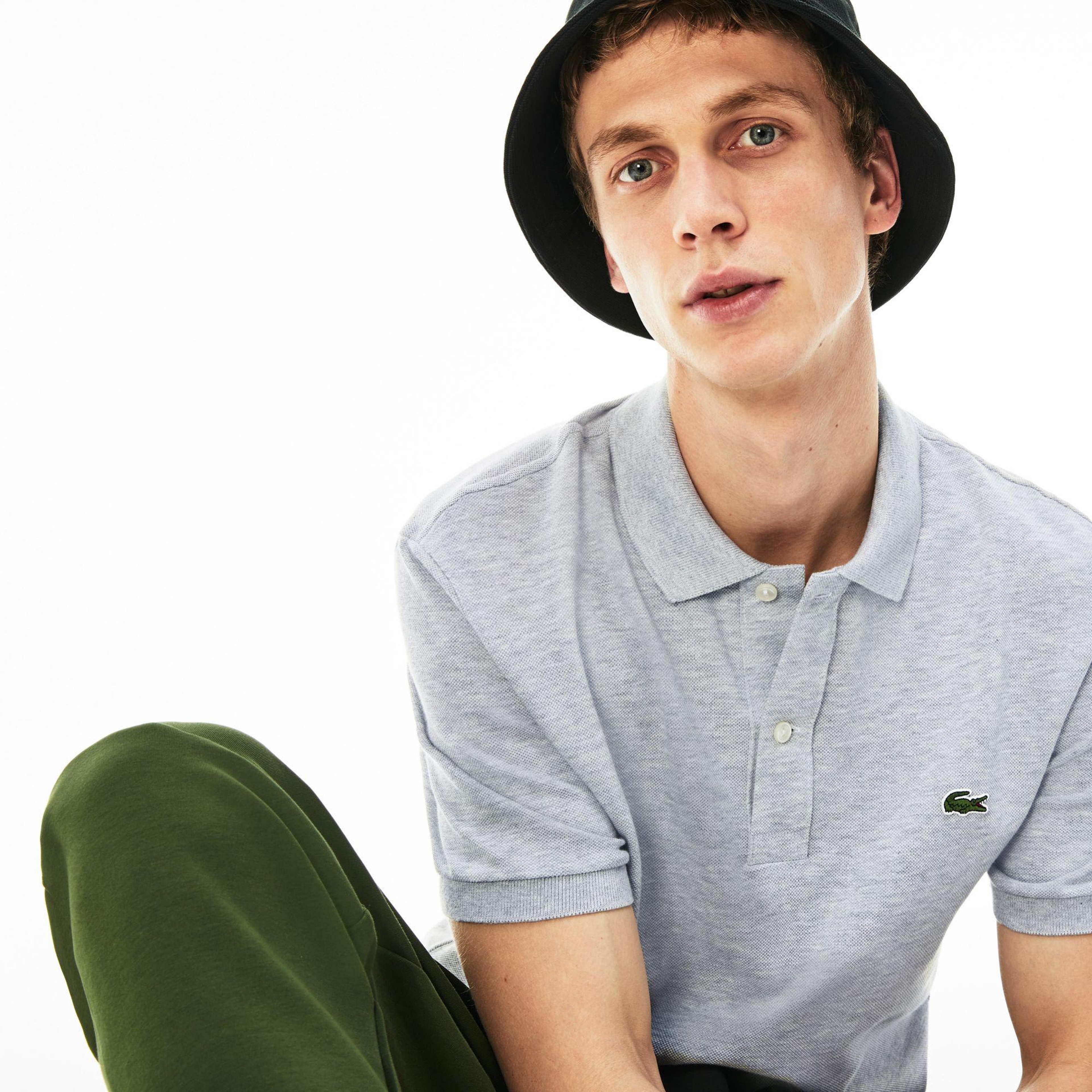 Erkek Slim Fit L.12.12 Gri Polo