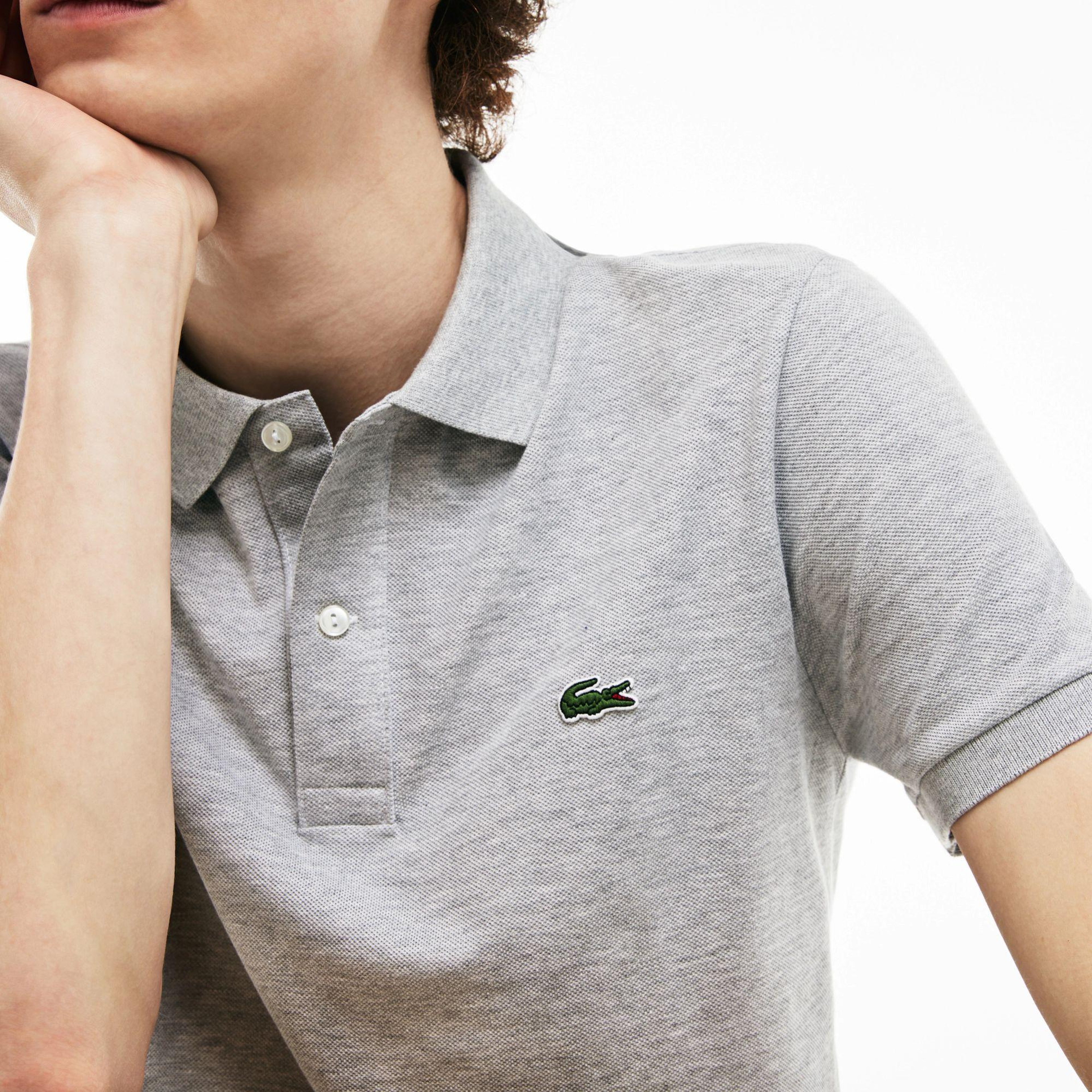 Erkek Slim Fit L.12.12 Gri Polo
