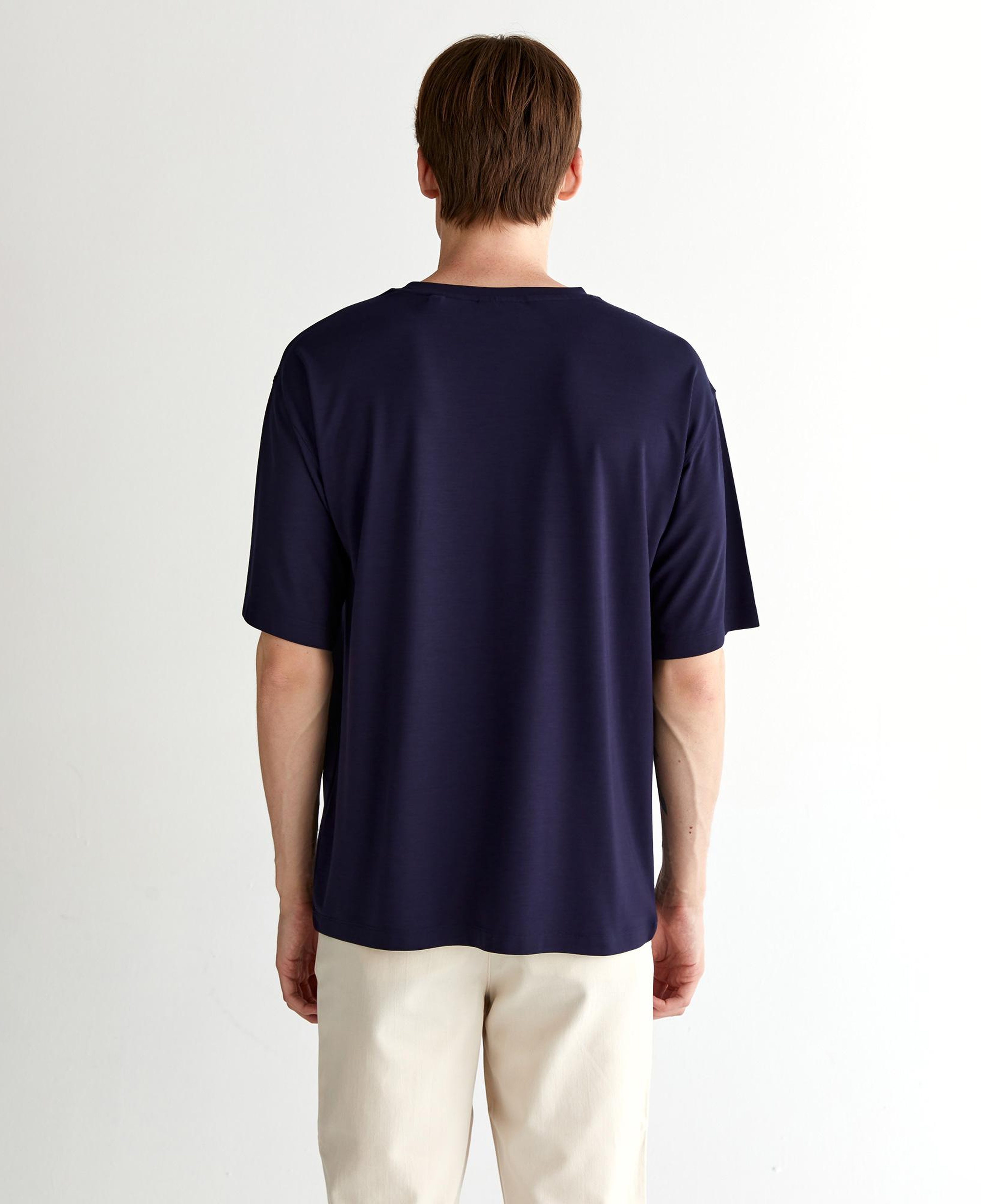 GANT Erkek Lacivert Relaxed Fit Bisiklet Yaka Logolu T-Shirt