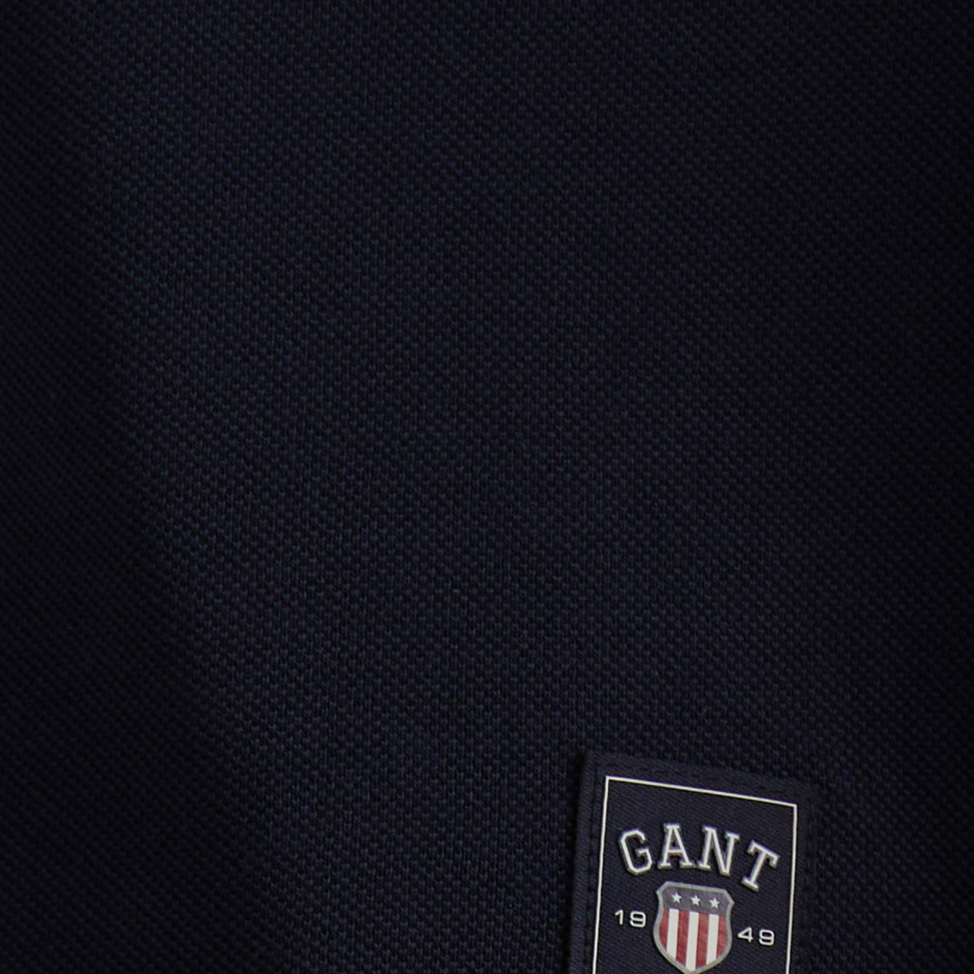 GANT Erkek Lacivert Relaxed Fit Bisiklet Yaka Logolu T-Shirt