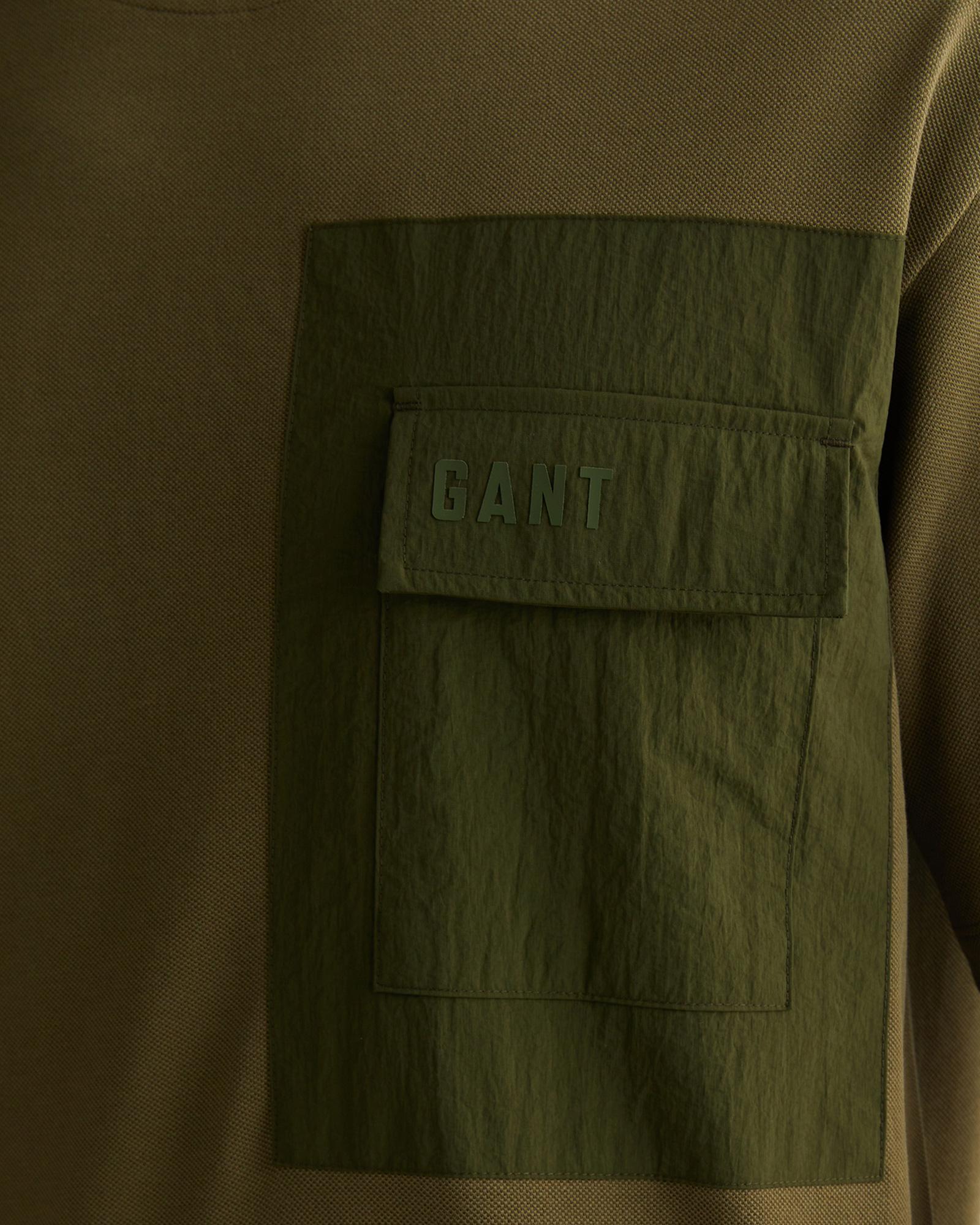 GANT Erkek Yeşil Relaxed Fit Bisiklet Yaka Logolu T-Shirt