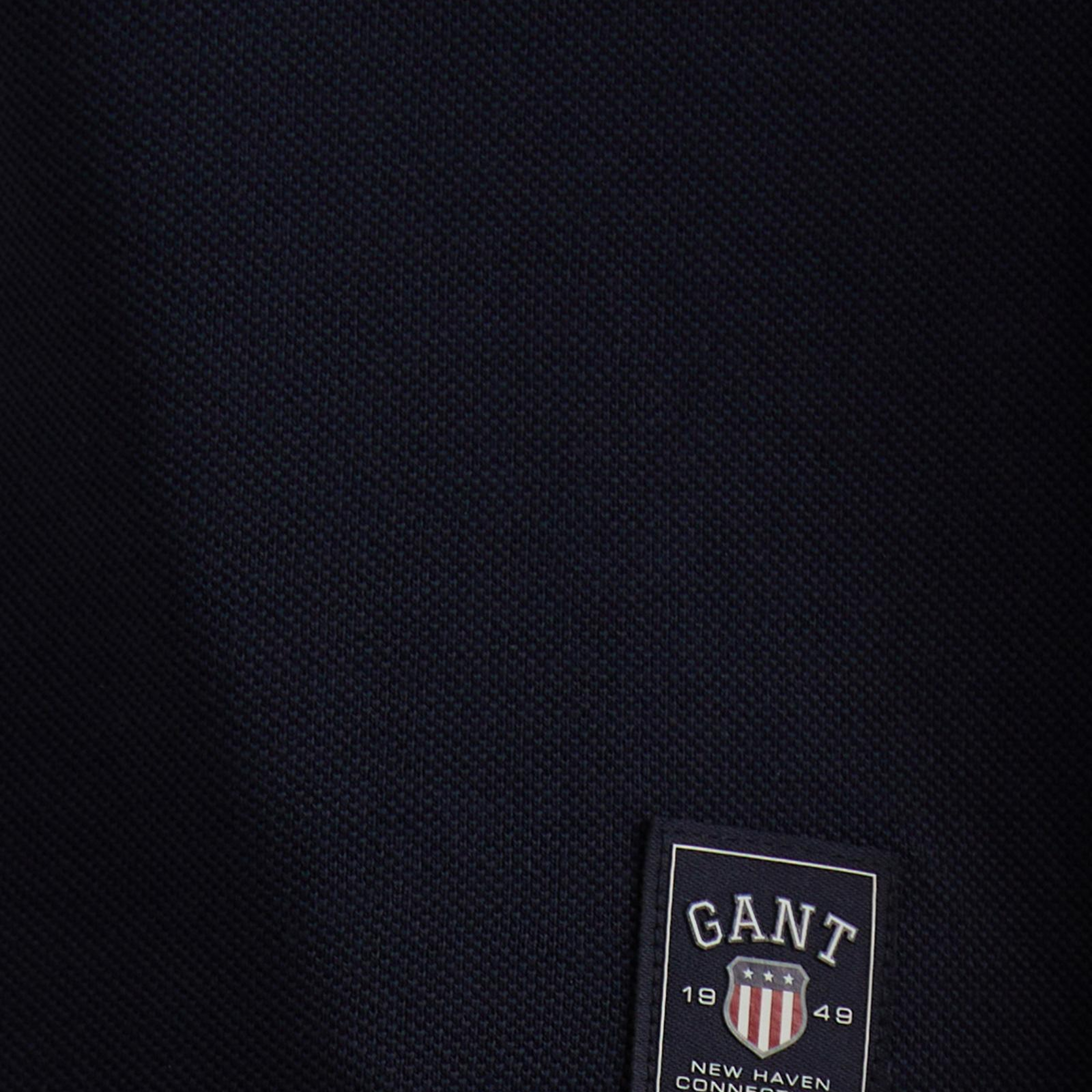 GANT Erkek Lacivert Relaxed Fit Bisiklet Yaka Logolu T-Shirt