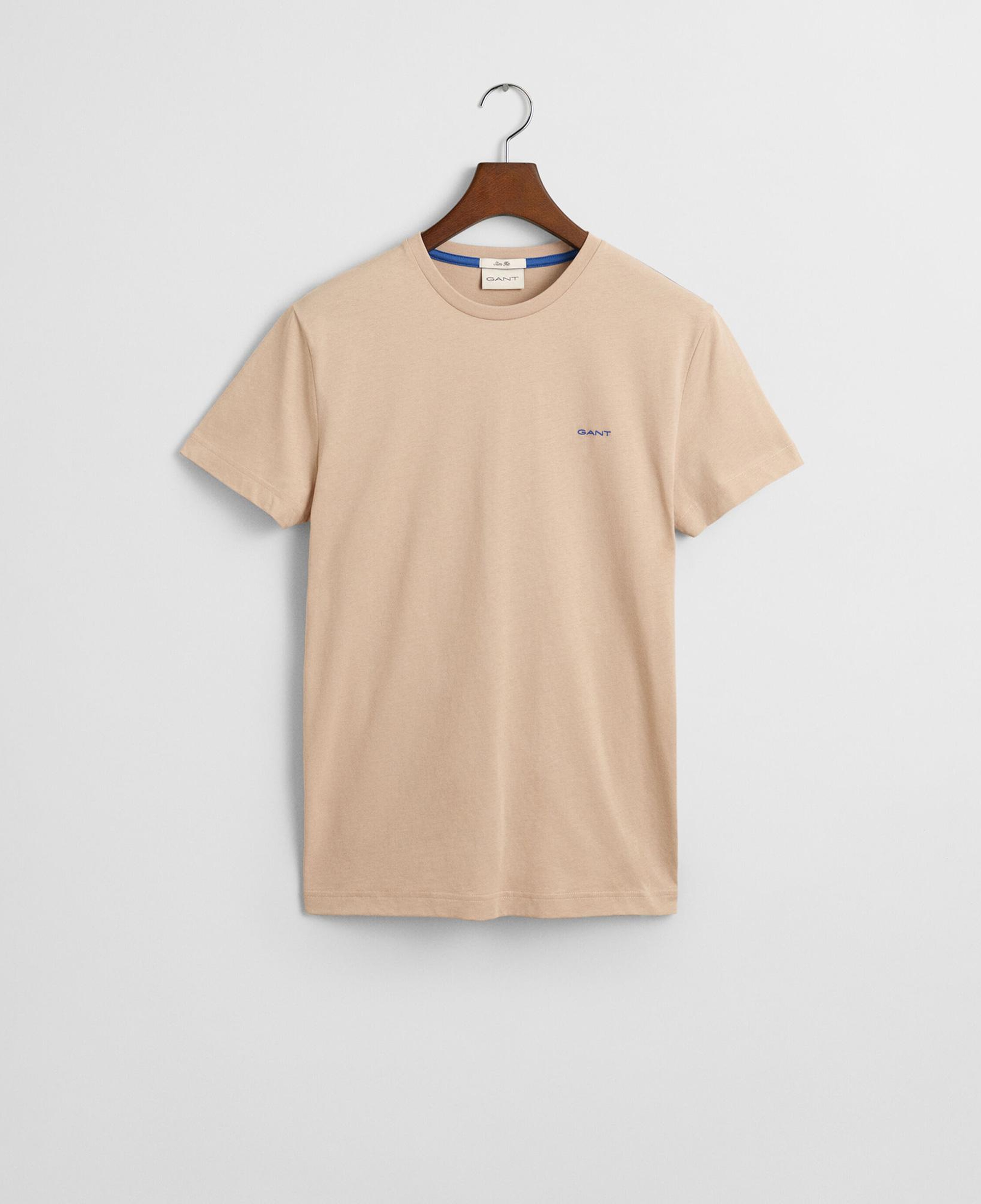 GANT Erkek Bej Slim Fit Bisiklet Yaka T-Shirt