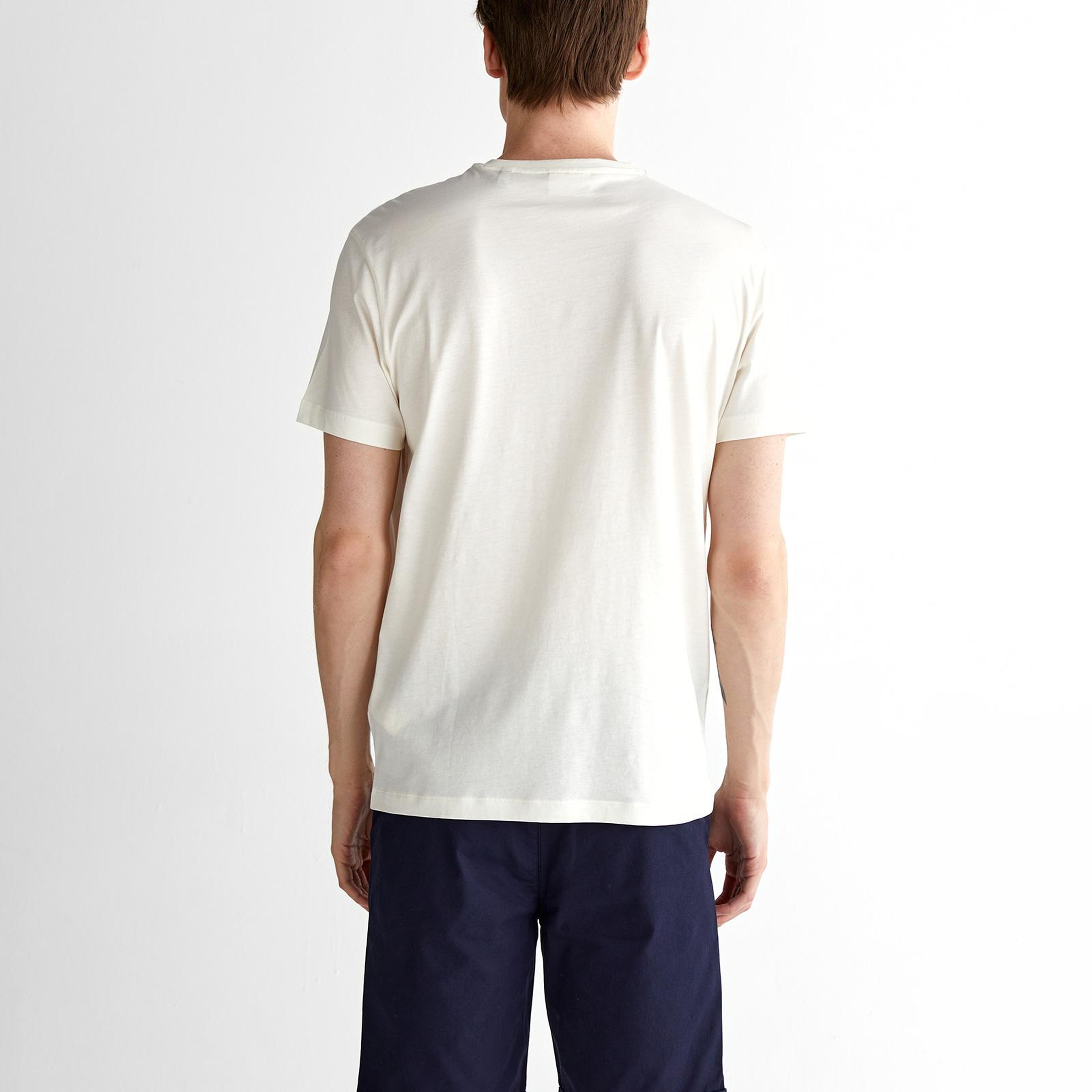GANT Erkek Krem Regular Fit Bisiklet Yaka T-Shirt