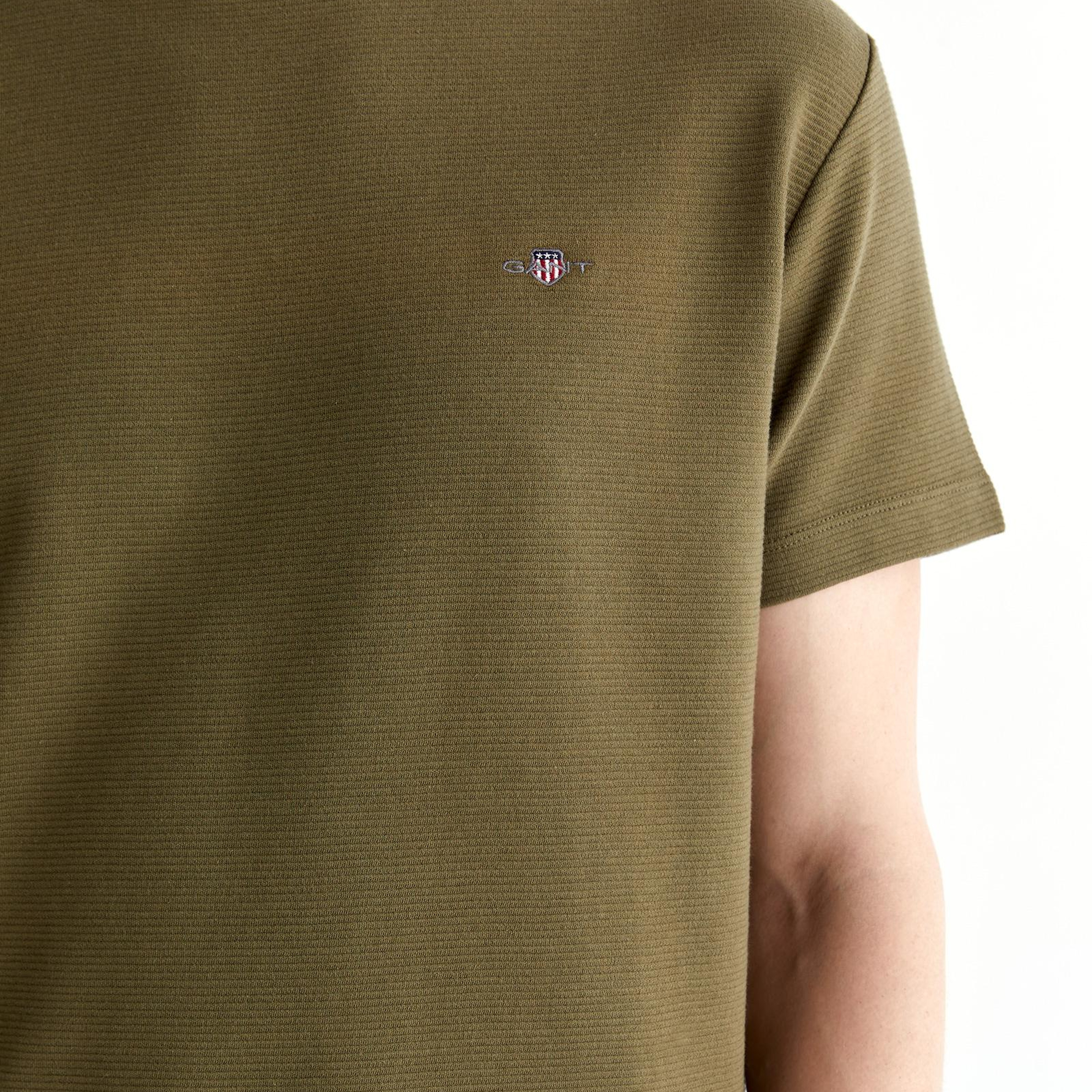 GANT Erkek Yeşil Regular Fit Bisiklet Yaka T-Shirt