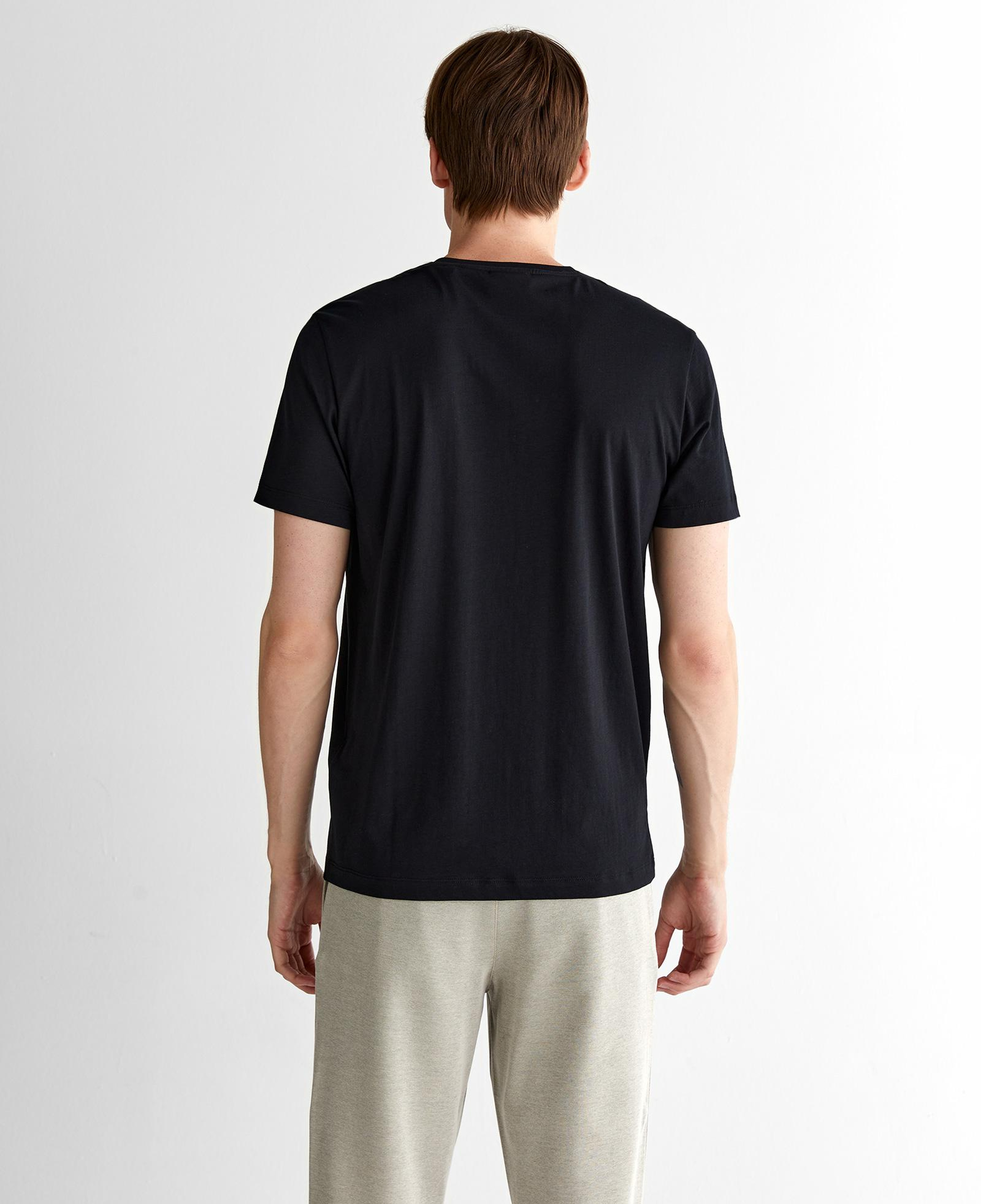 GANT Erkek Siyah Regular Fit Bisiklet Yaka T-shirt