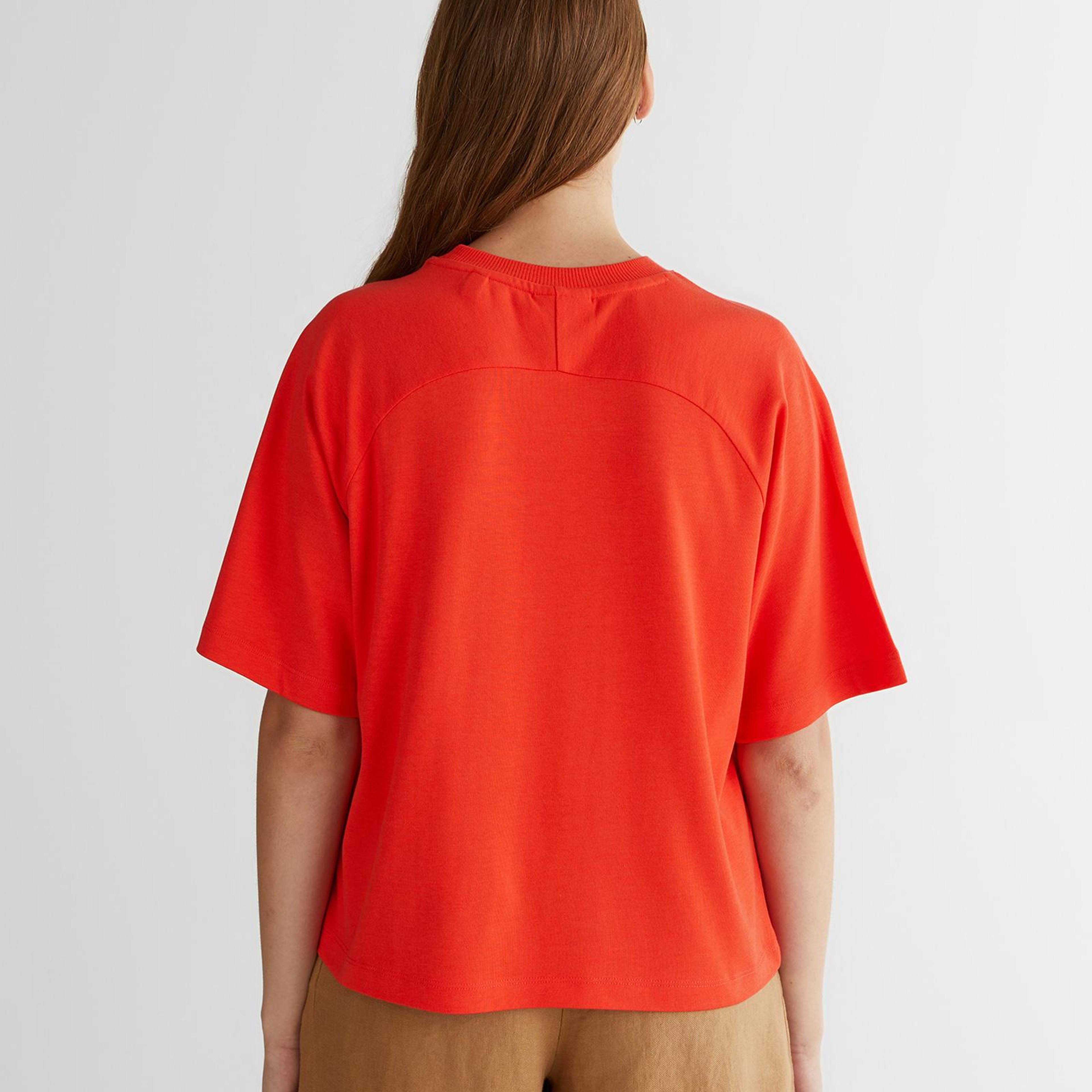 GANT Kadın Kırmızı Bisiklet Yaka Logolu T-Shirt