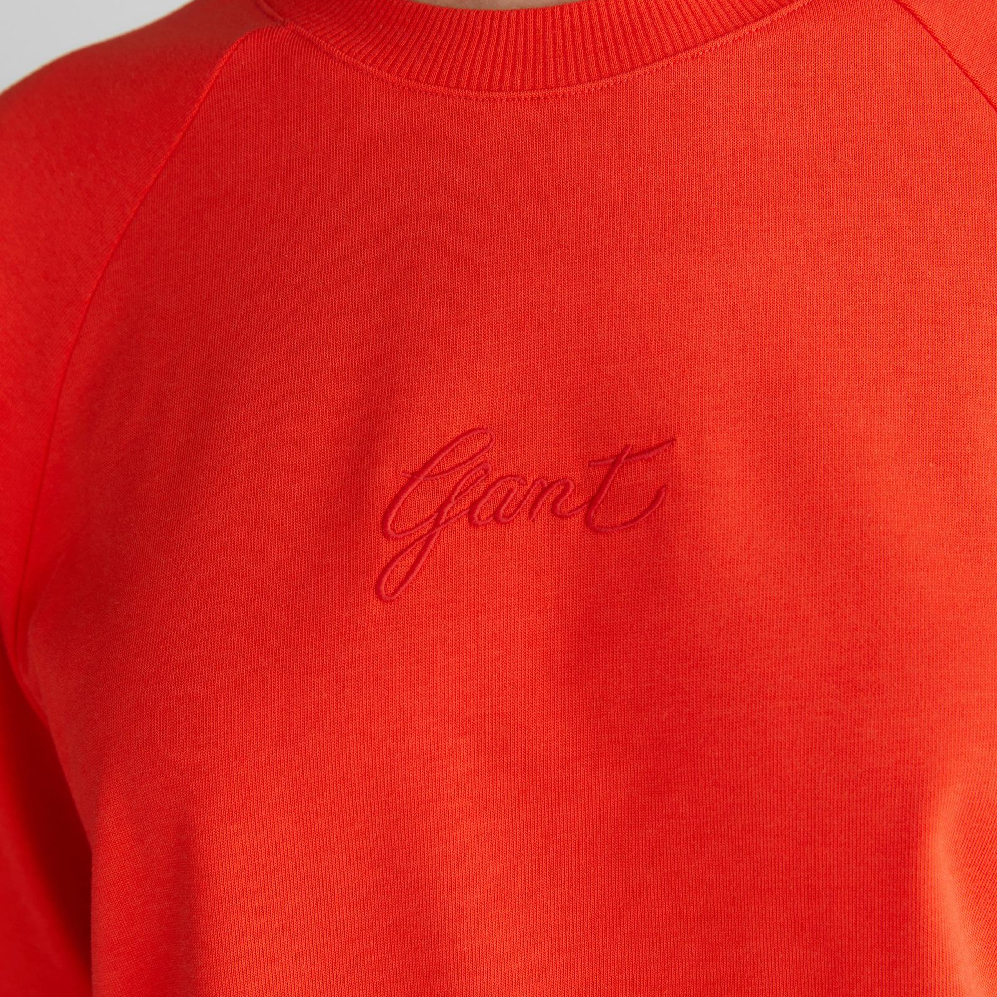 GANT Kadın Kırmızı Bisiklet Yaka Logolu T-Shirt