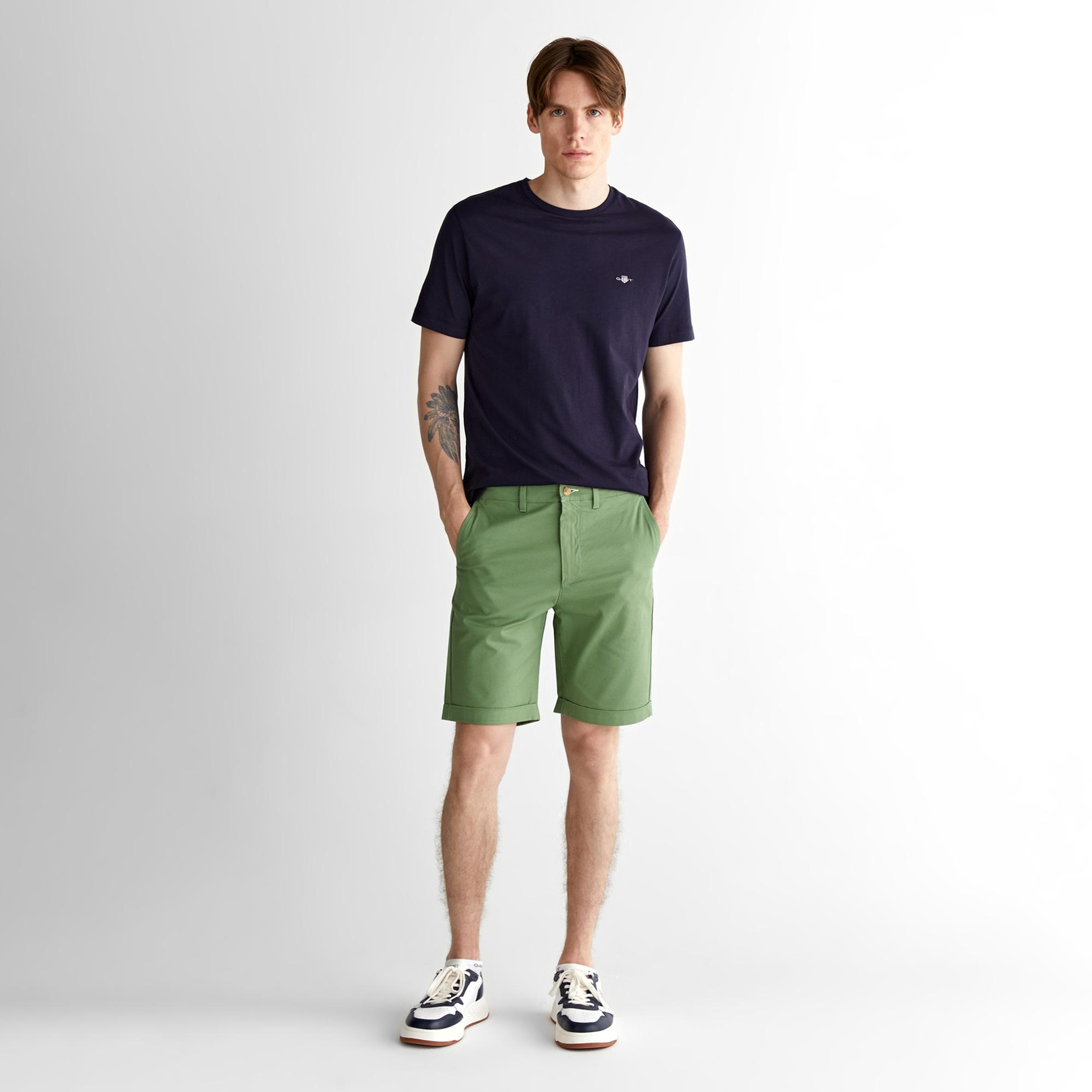 GANT Erkek Lacivert Regular Fit Bisiklet Yaka T-shirt