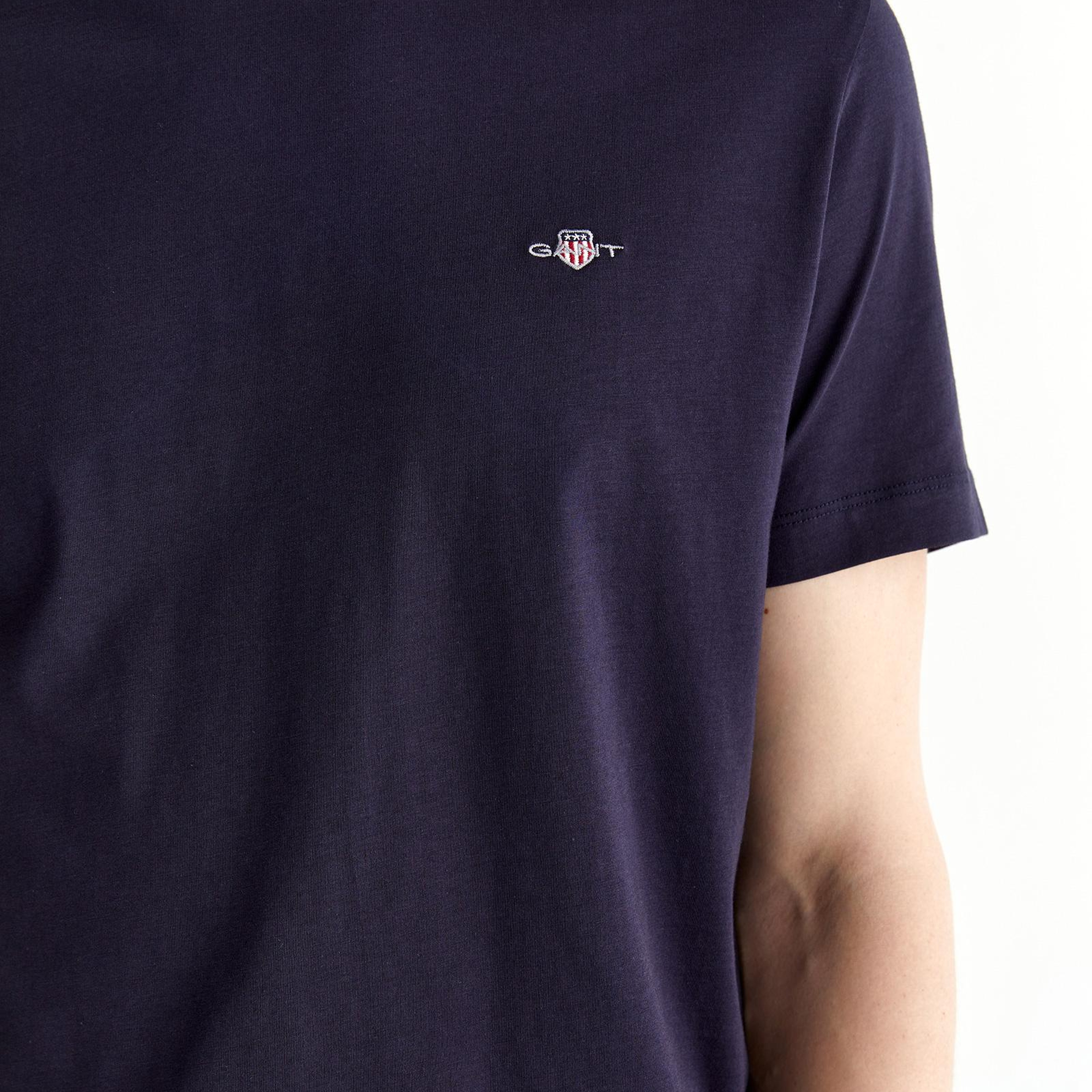 GANT Erkek Lacivert Regular Fit Bisiklet Yaka T-Shirt