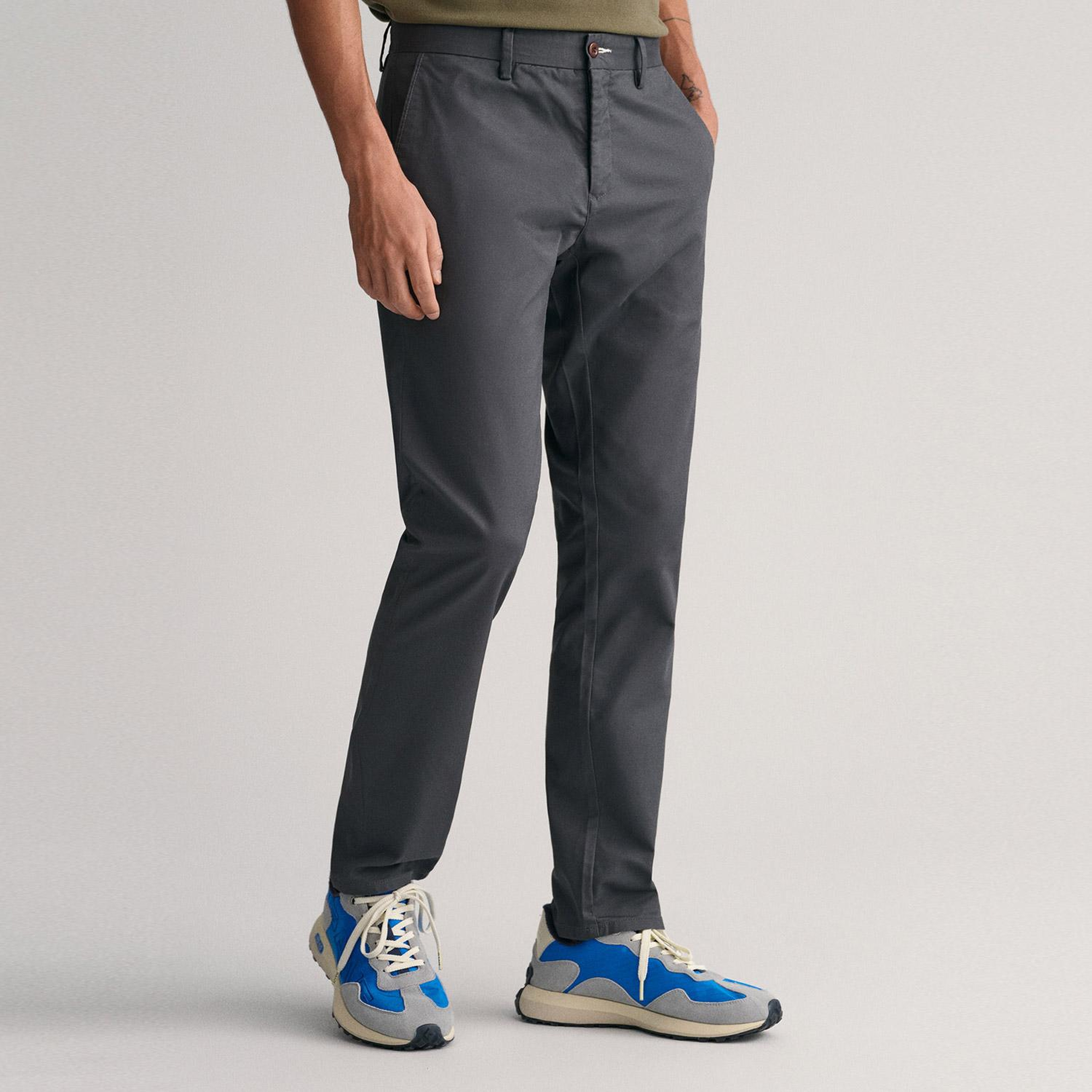 Gant Erkek Gri Slim Fit Chino Pantolon