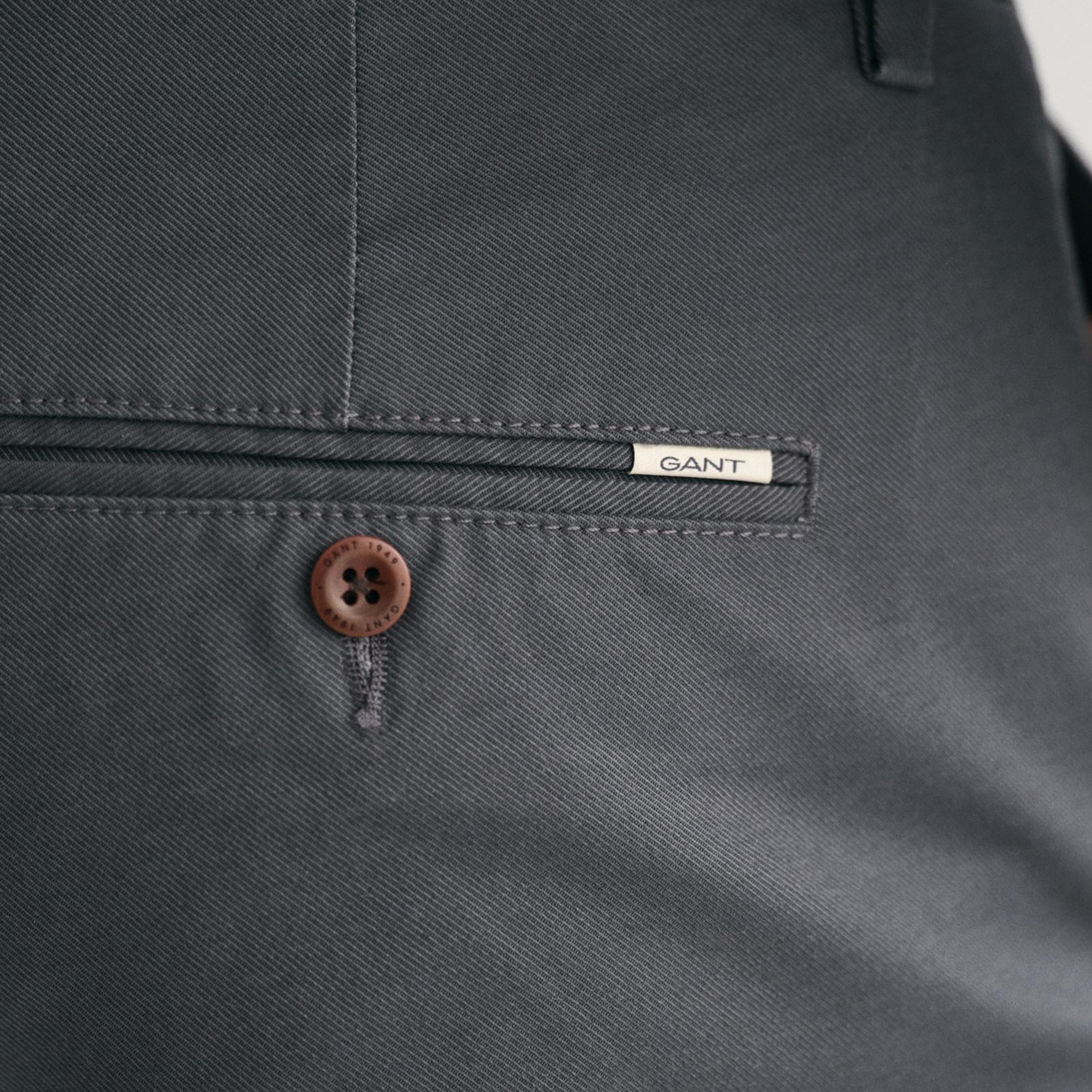 Gant Erkek Gri Slim Fit Chino Pantolon