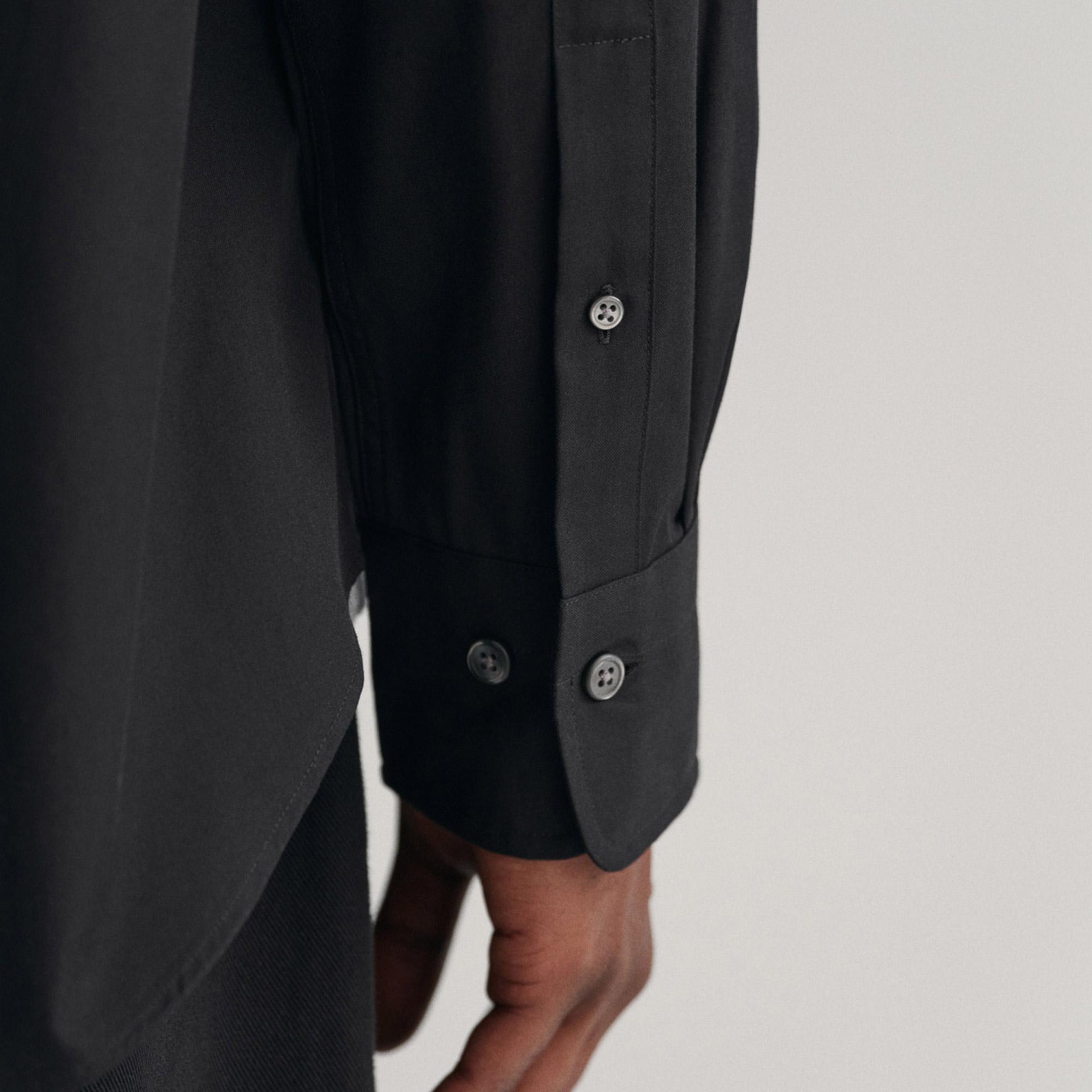 GANT Erkek Siyah Regular Fit Düğmeli Yaka Oxford Gömlek