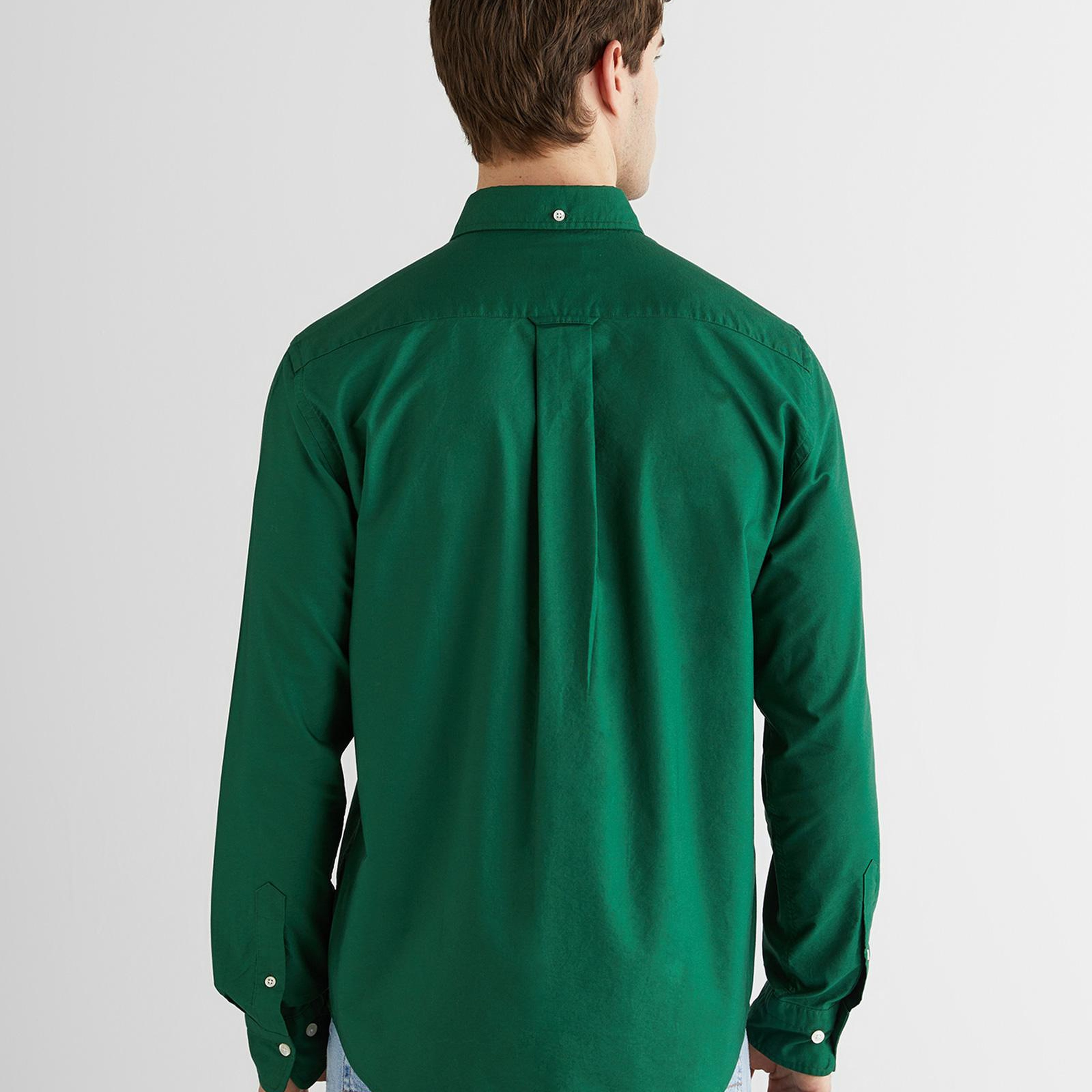 GANT Erkek Yeşil Regular Fit Düğmeli Yaka Oxford Gömlek