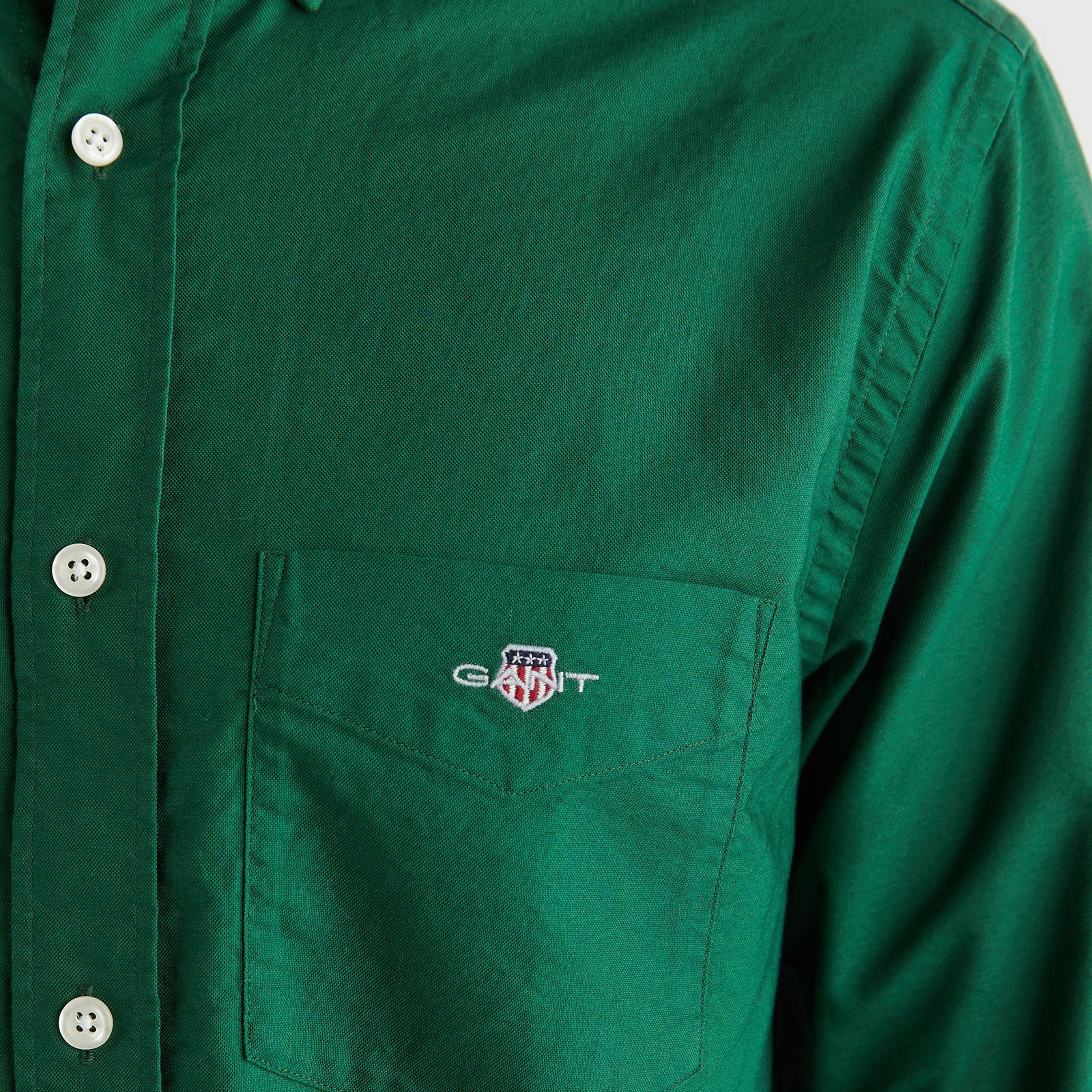 GANT Erkek Yeşil Regular Fit Düğmeli Yaka Oxford Gömlek