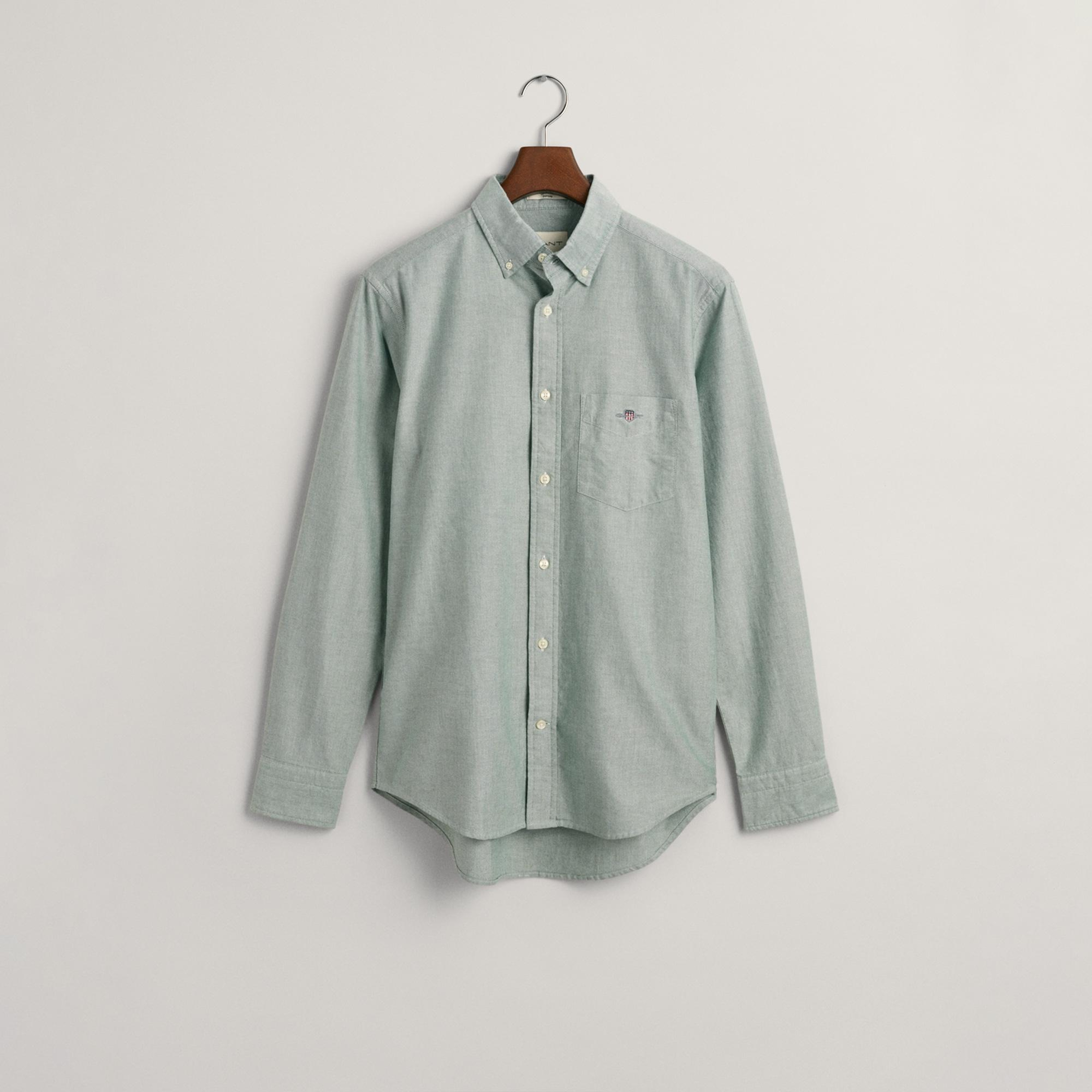GANT Erkek Yeşil Regular Fit Düğmeli Yaka Oxford Gömlek