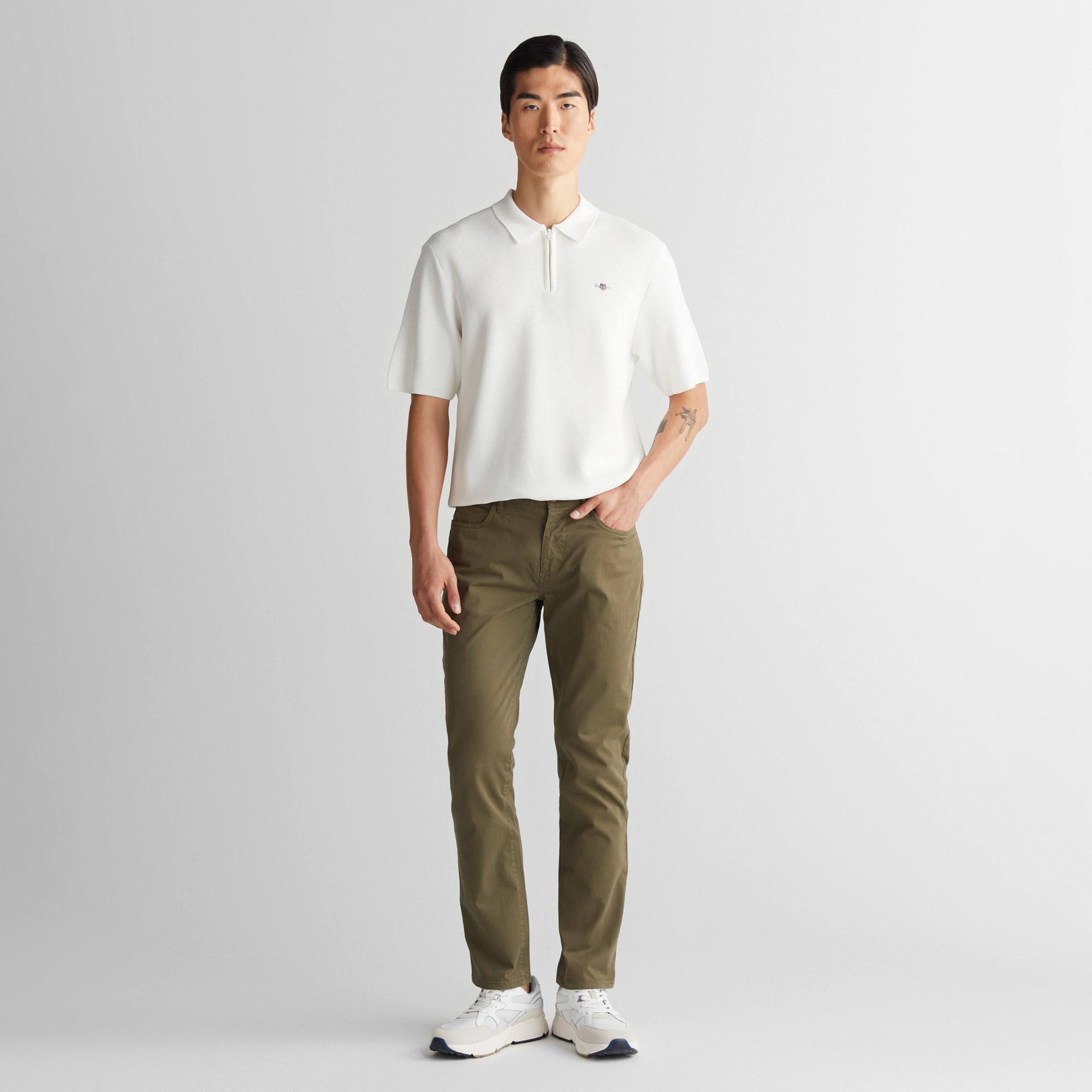 GANT Erkek Yeşil Regular Fit Pantolon