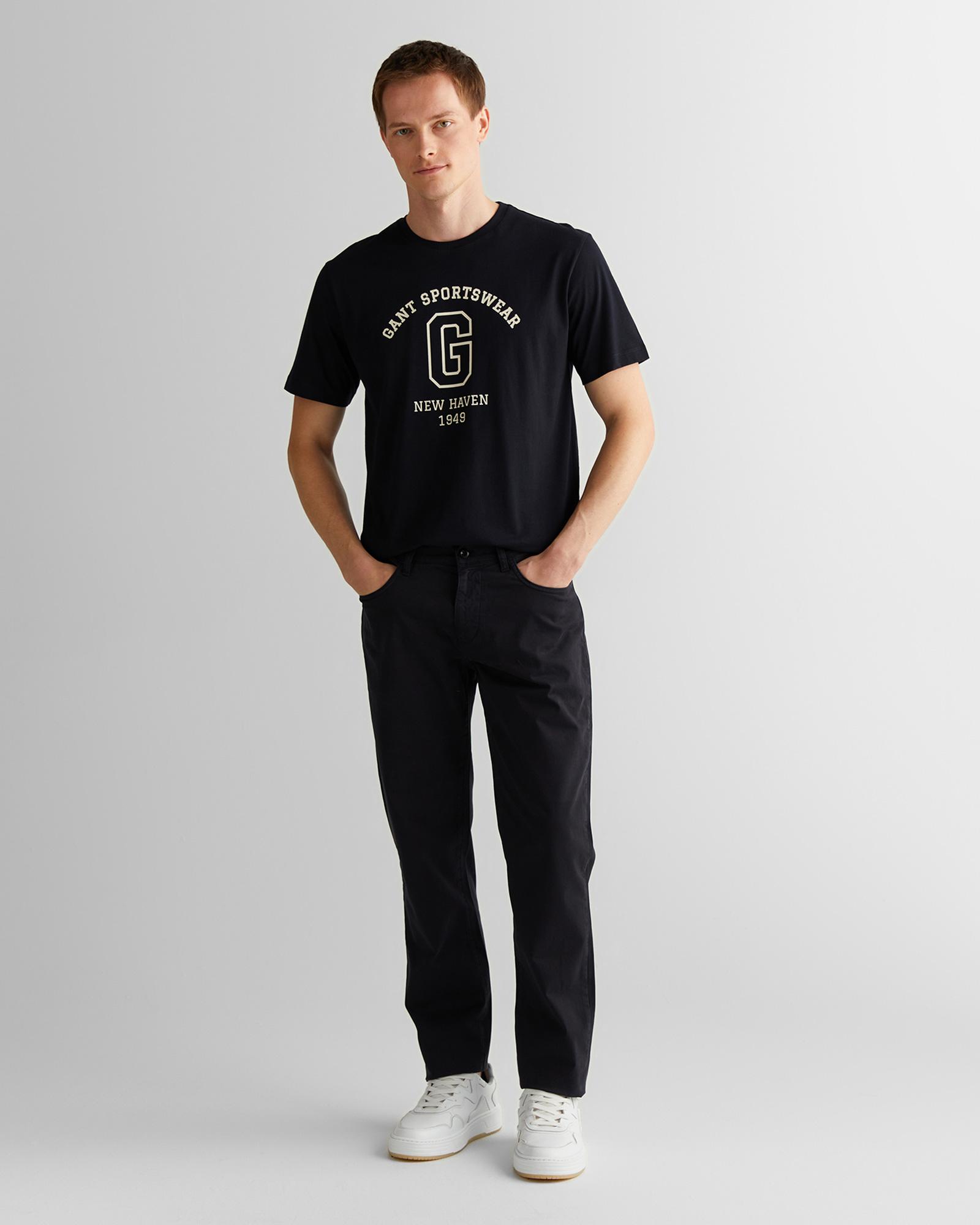GANT Erkek Siyah Regular Fit Pantolon