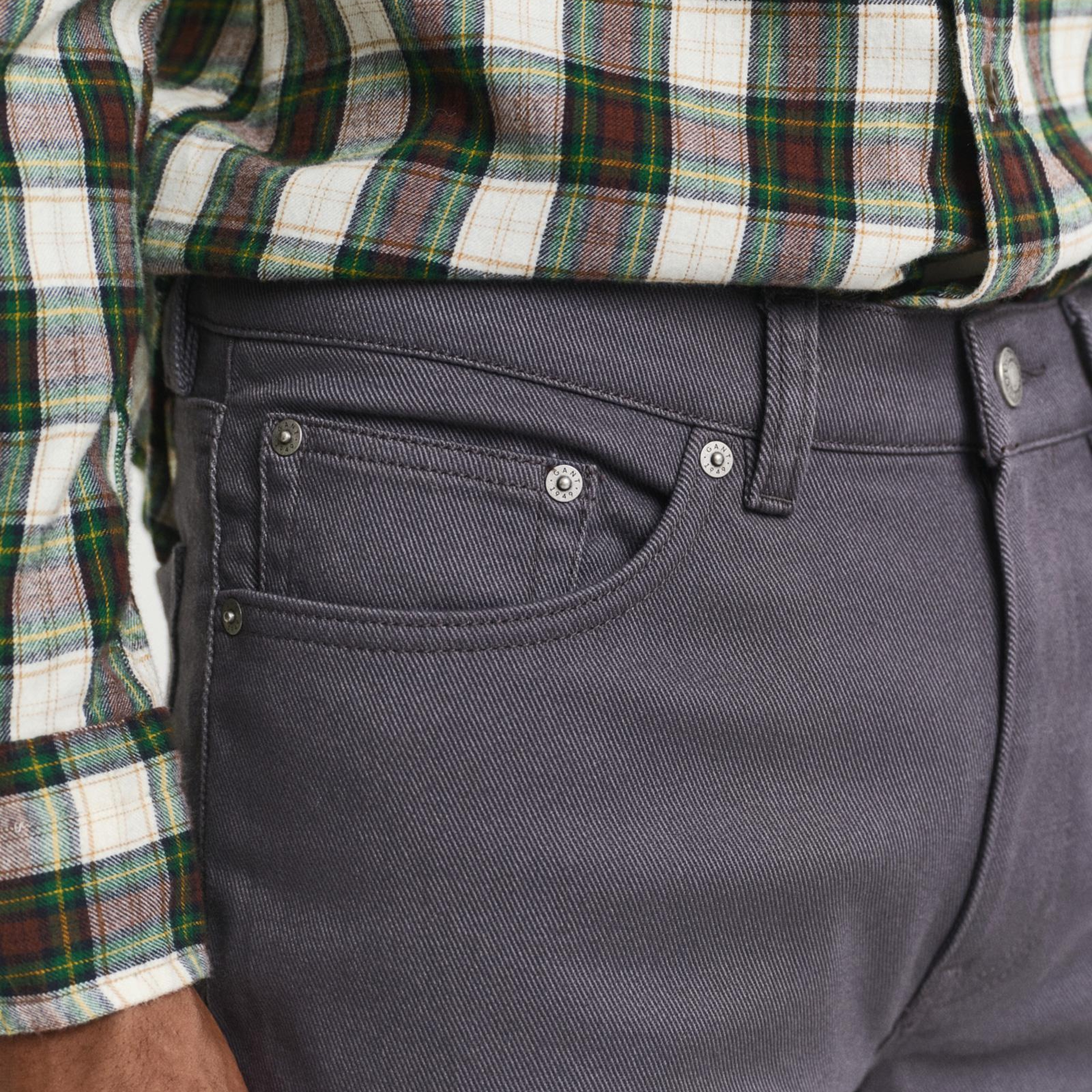 GANT Erkek Gri Regular Fit Soft Twill Jean