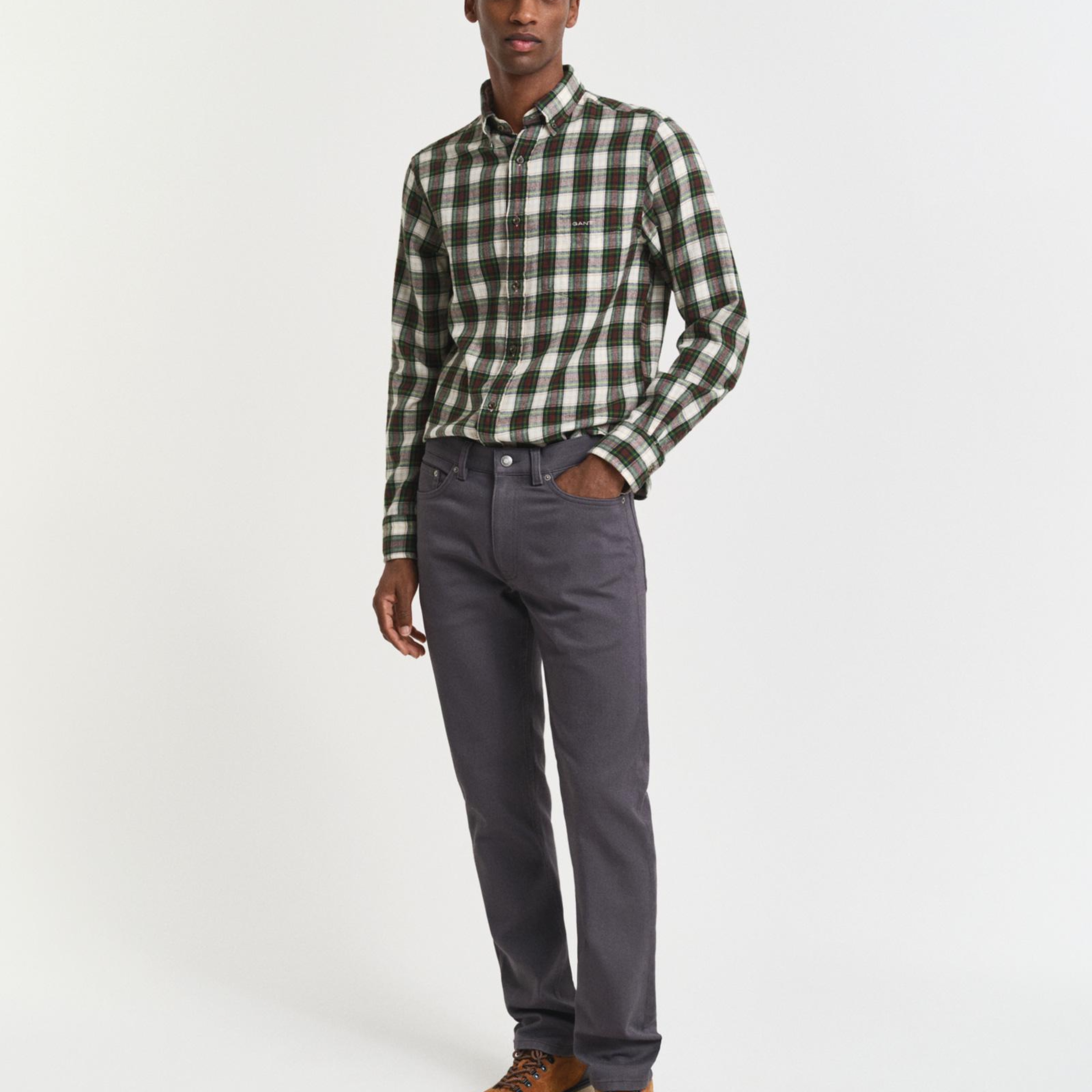 GANT Erkek Gri Regular Fit Soft Twill Jean