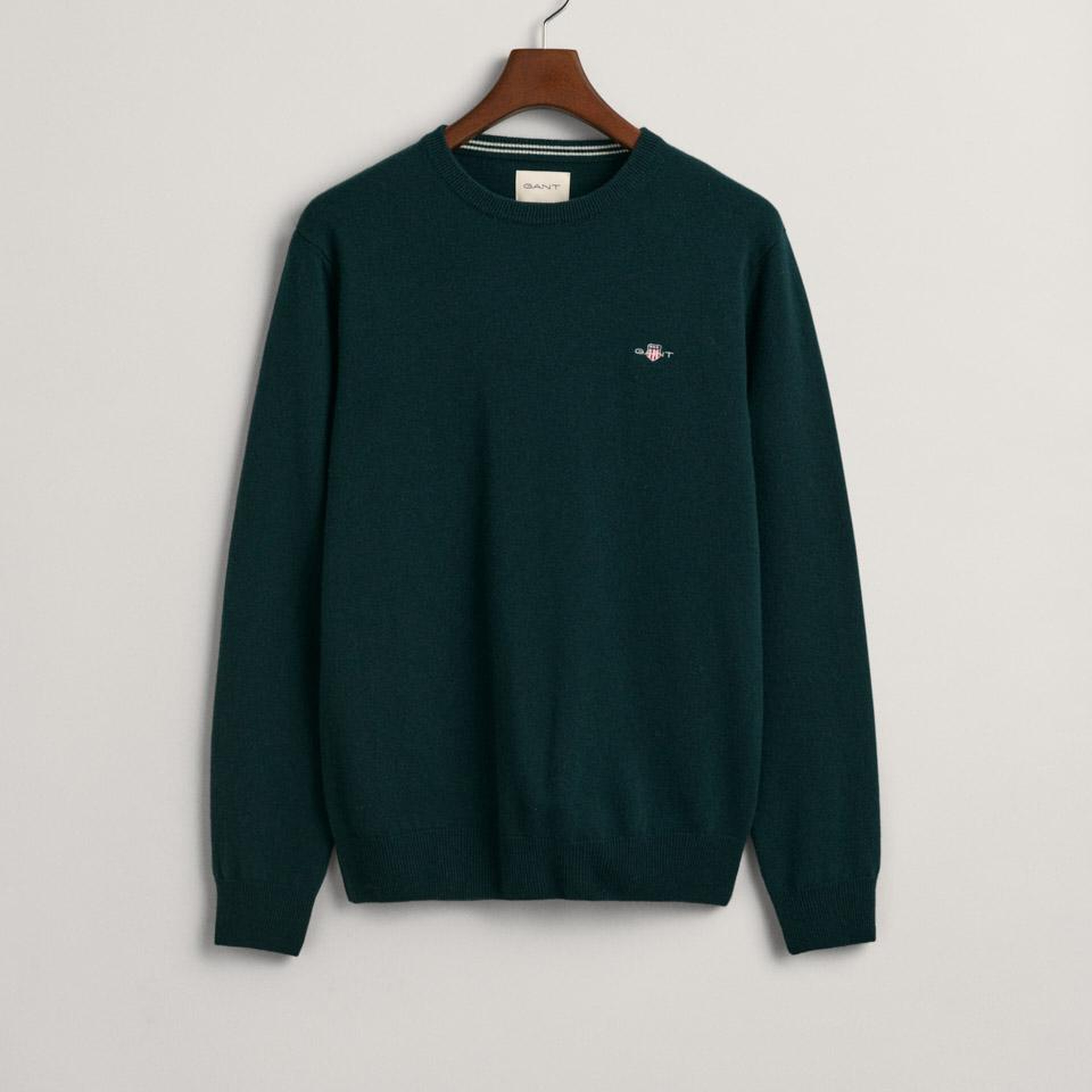 GANT Erkek Yeşil Regular Fit Bisiklet Yaka Yün Kazak