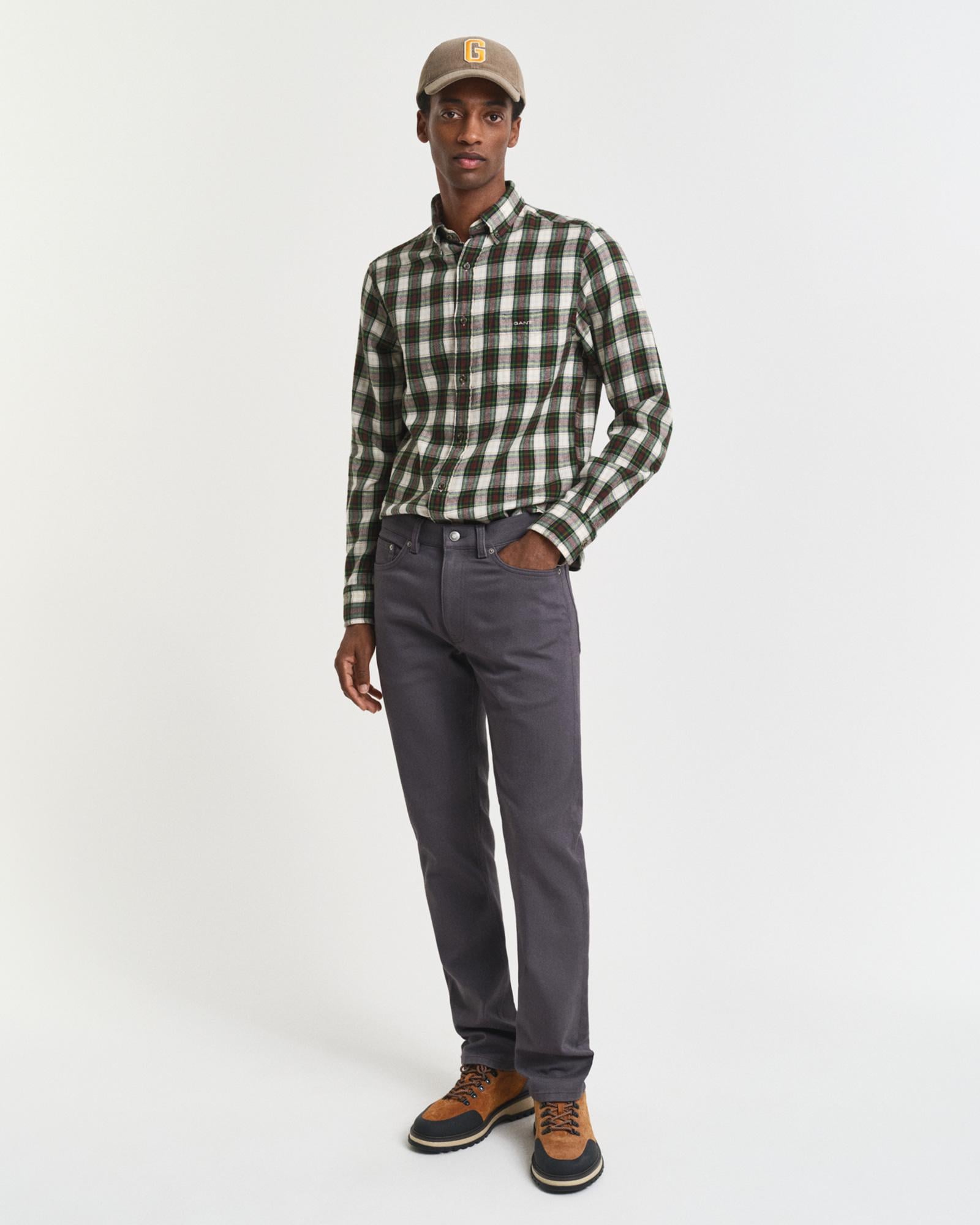 GANT Erkek Gri Regular Fit Soft Twill Jean
