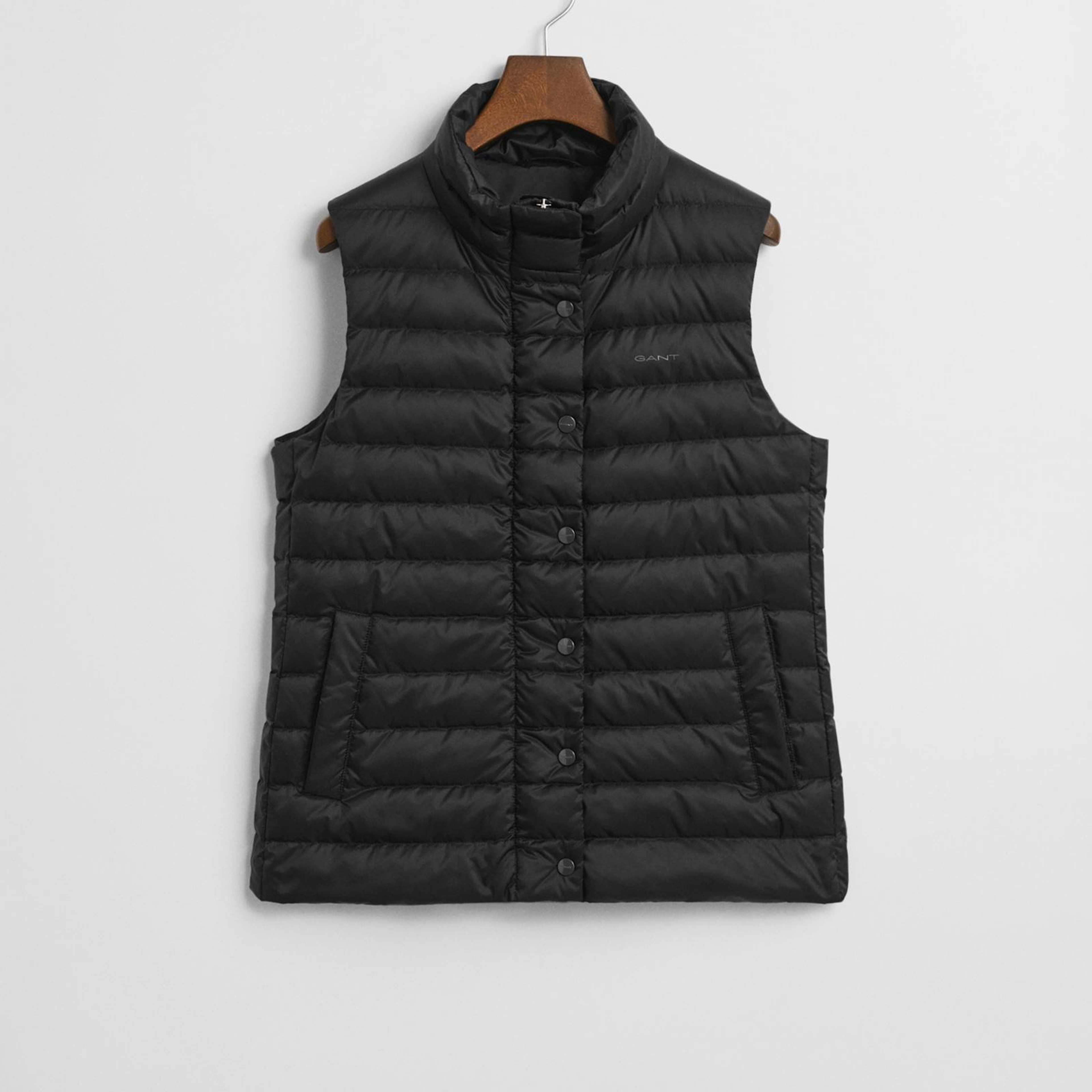 GANT Kadın Siyah Regular Fit Dik Yaka Kaz Tüyü Yelek