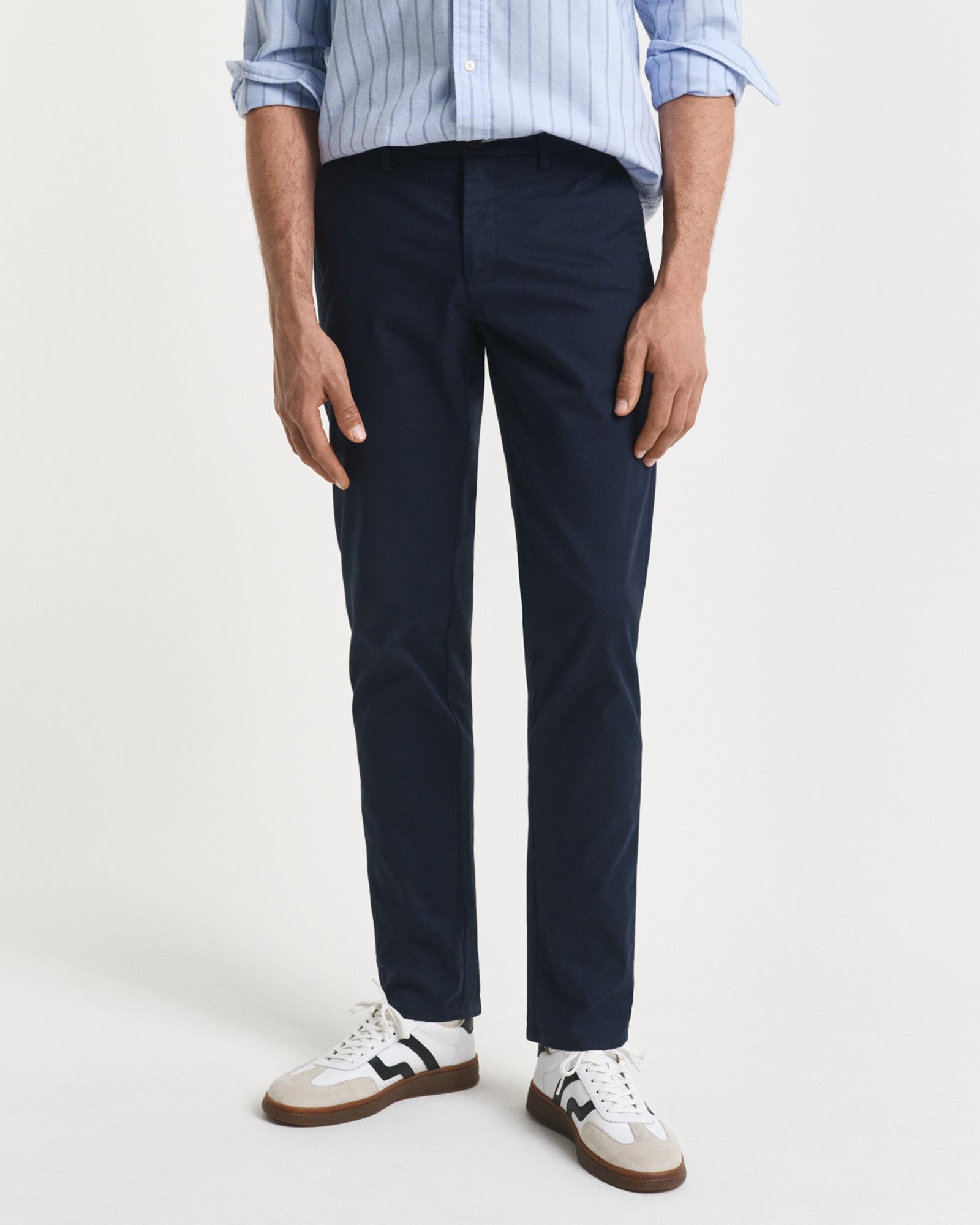 GANT Erkek Lacivert Slim Fit Chino Pantolon