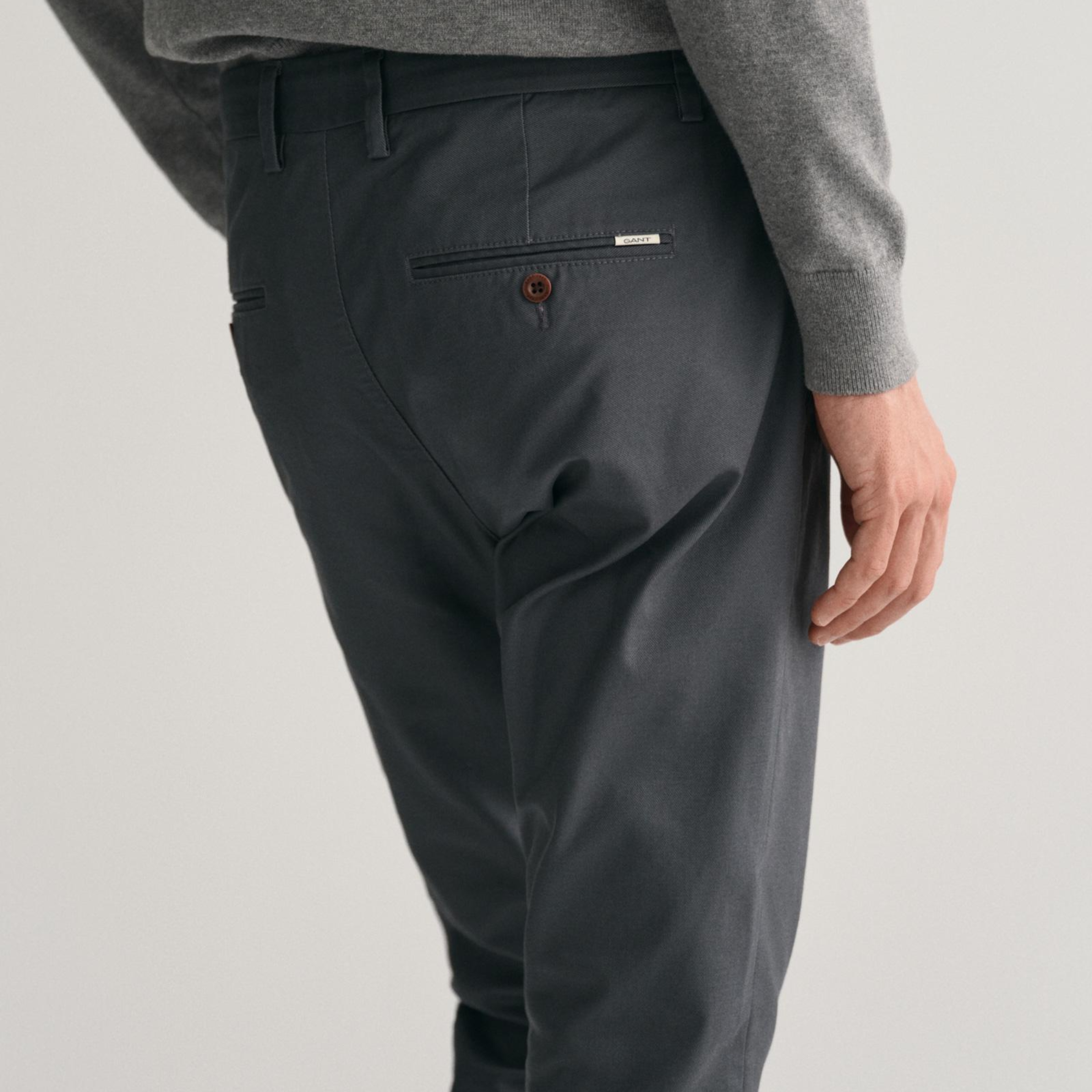 GANT Erkek Gri Slim Fit Chino Pantolon
