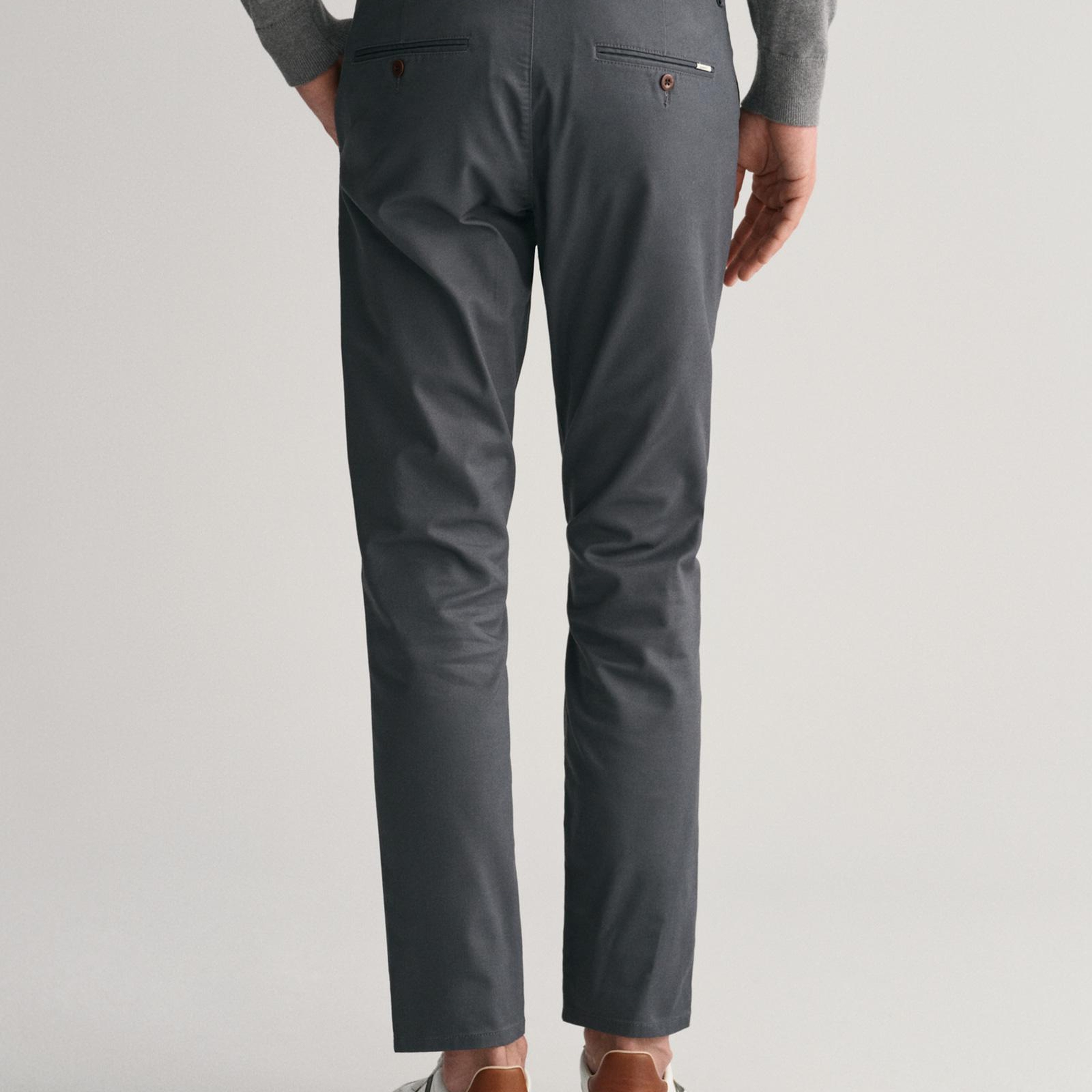 GANT Erkek Gri Slim Fit Chino Pantolon