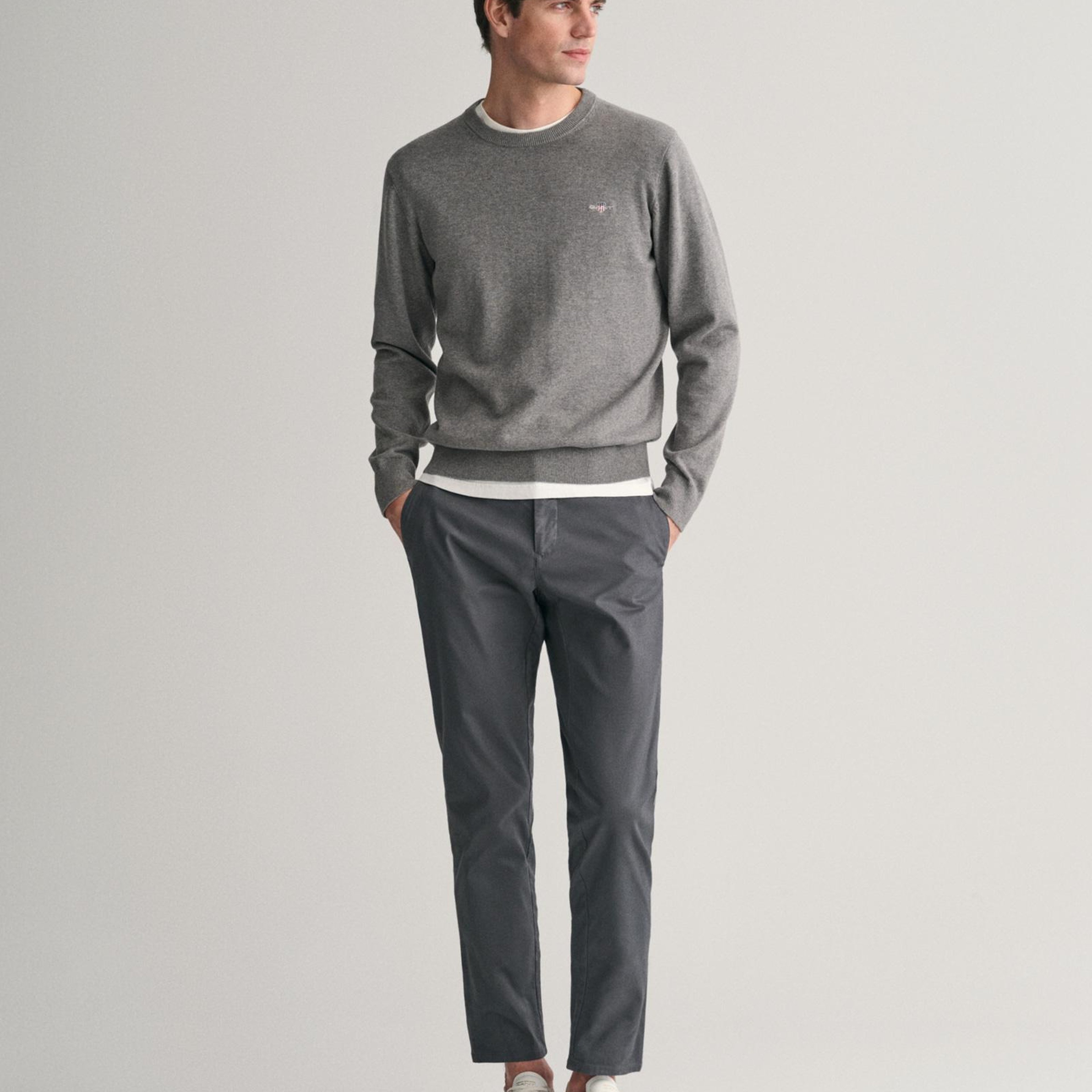 GANT Erkek Gri Slim Fit Chino Pantolon