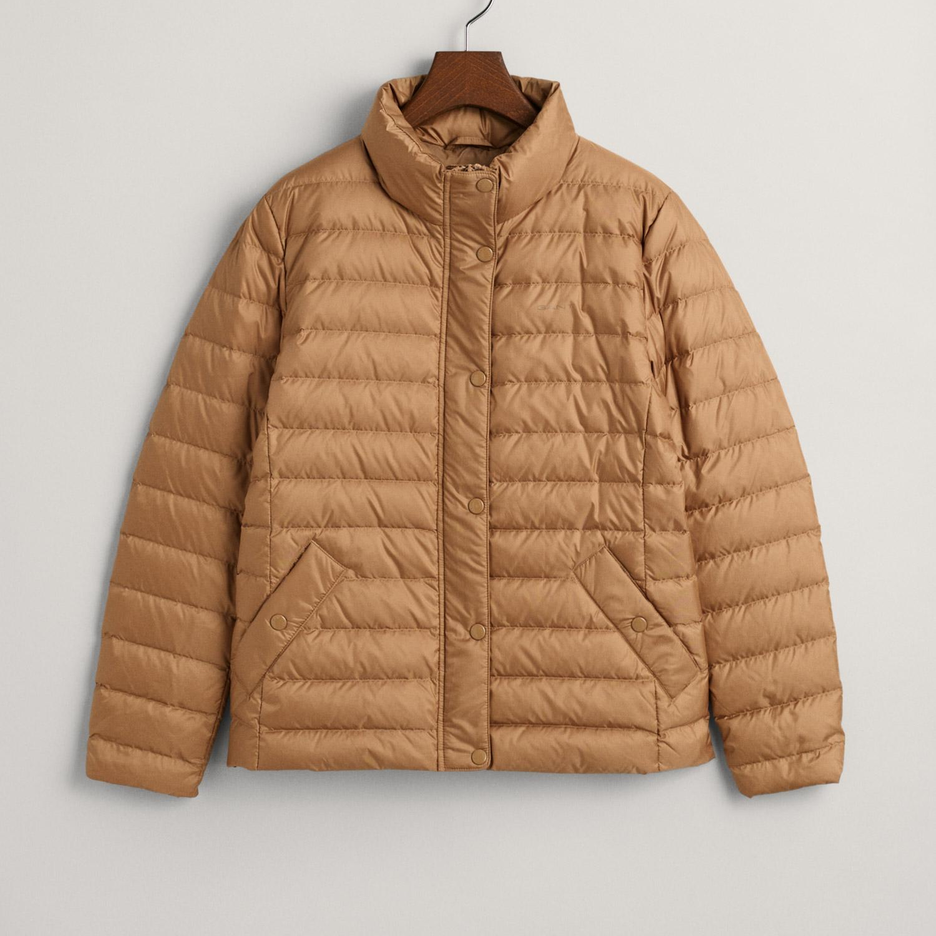 GANT Kadın Kahverengi Dik Yaka Kapitone Mont