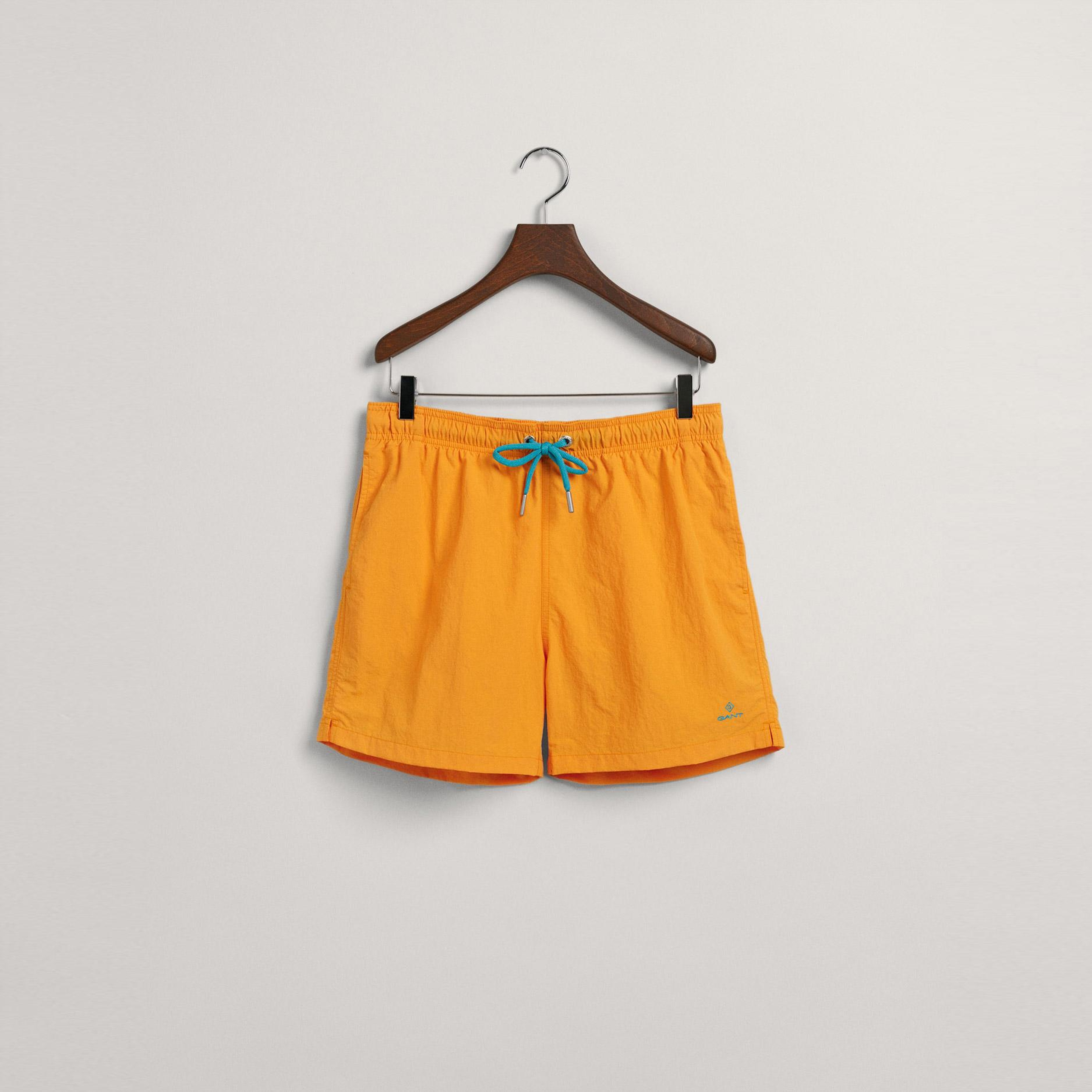 GANT Erkek Turuncu Classic Fit Deniz Şortu