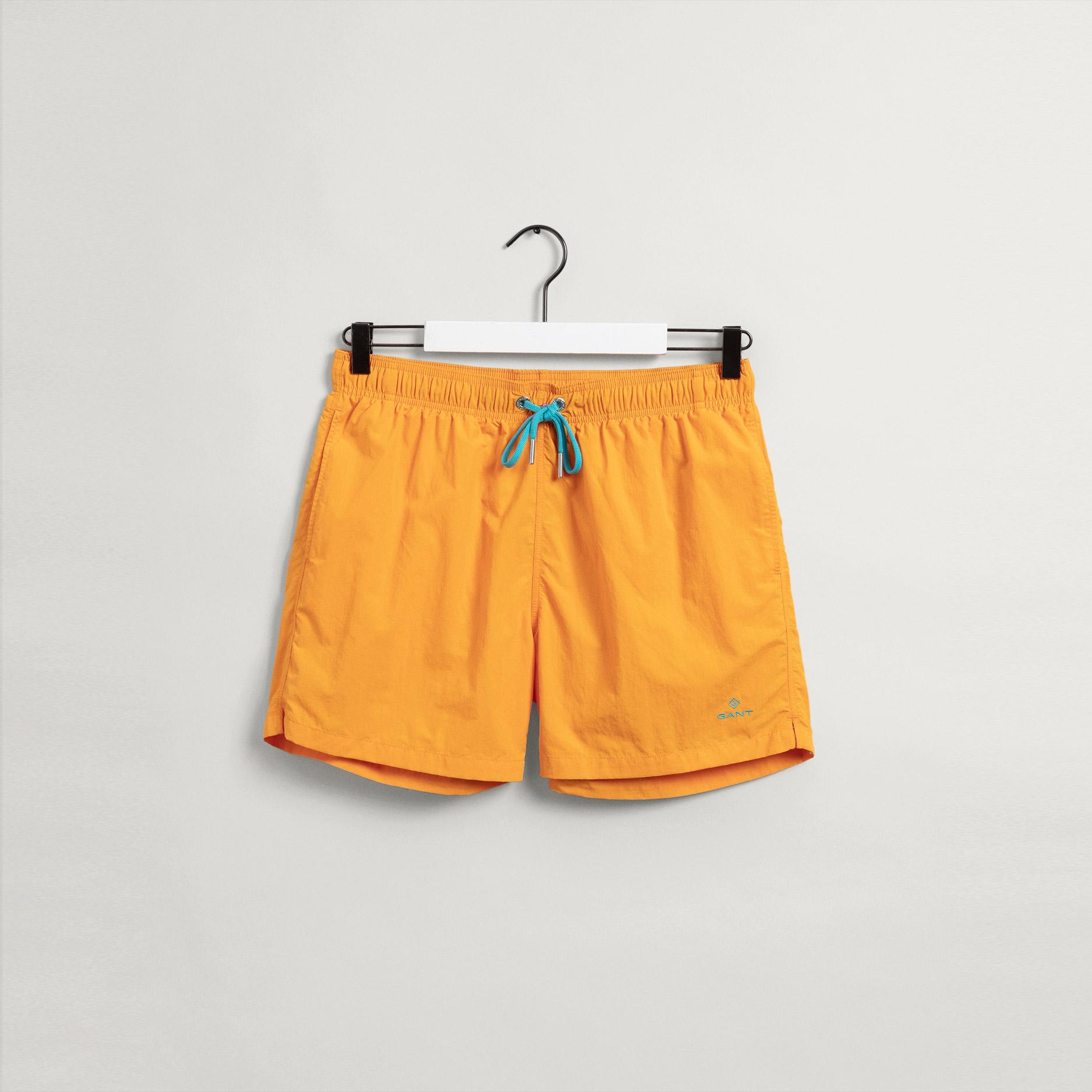 GANT Erkek Turuncu Classic Fit Deniz Şortu