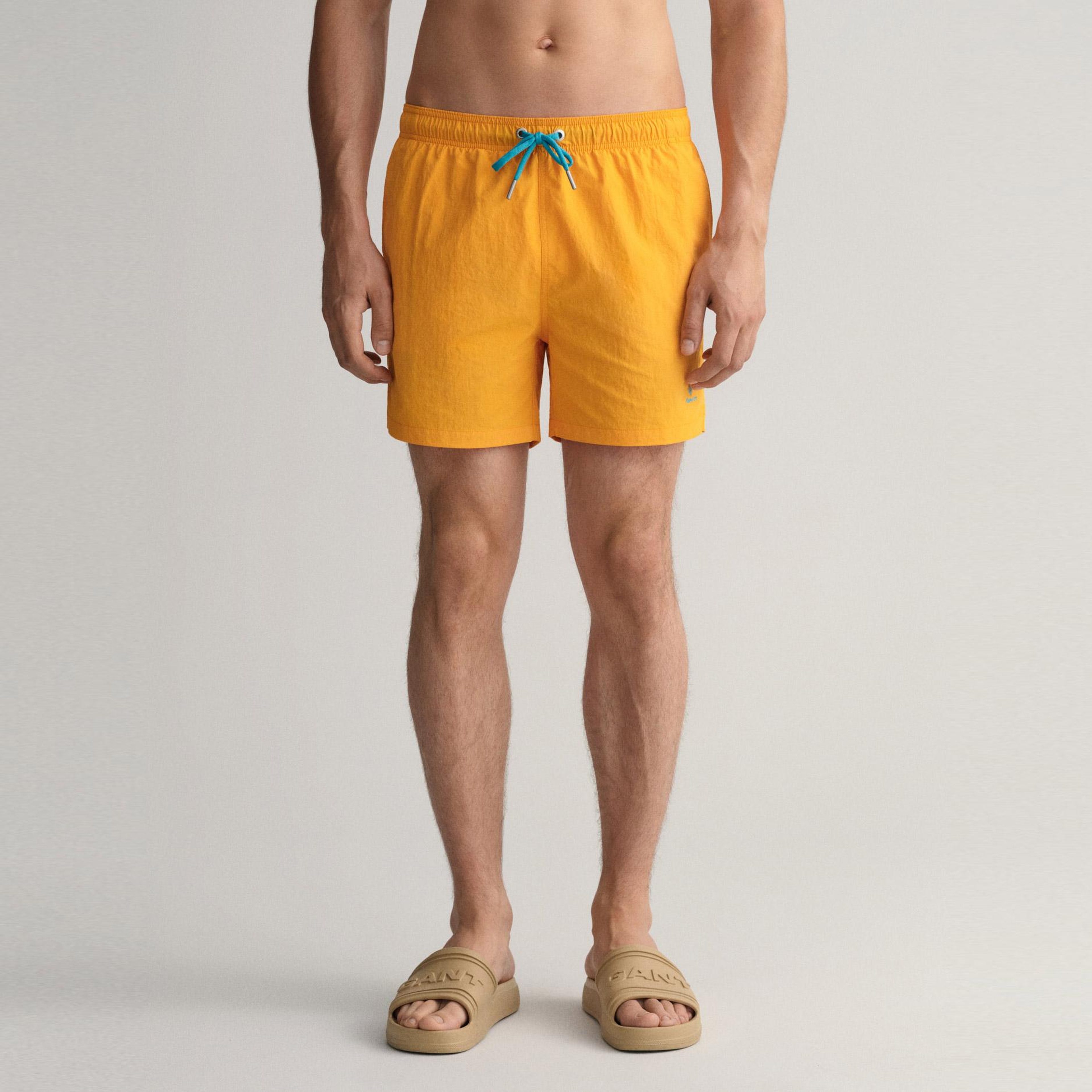 GANT Erkek Turuncu Classic Fit Deniz Şortu