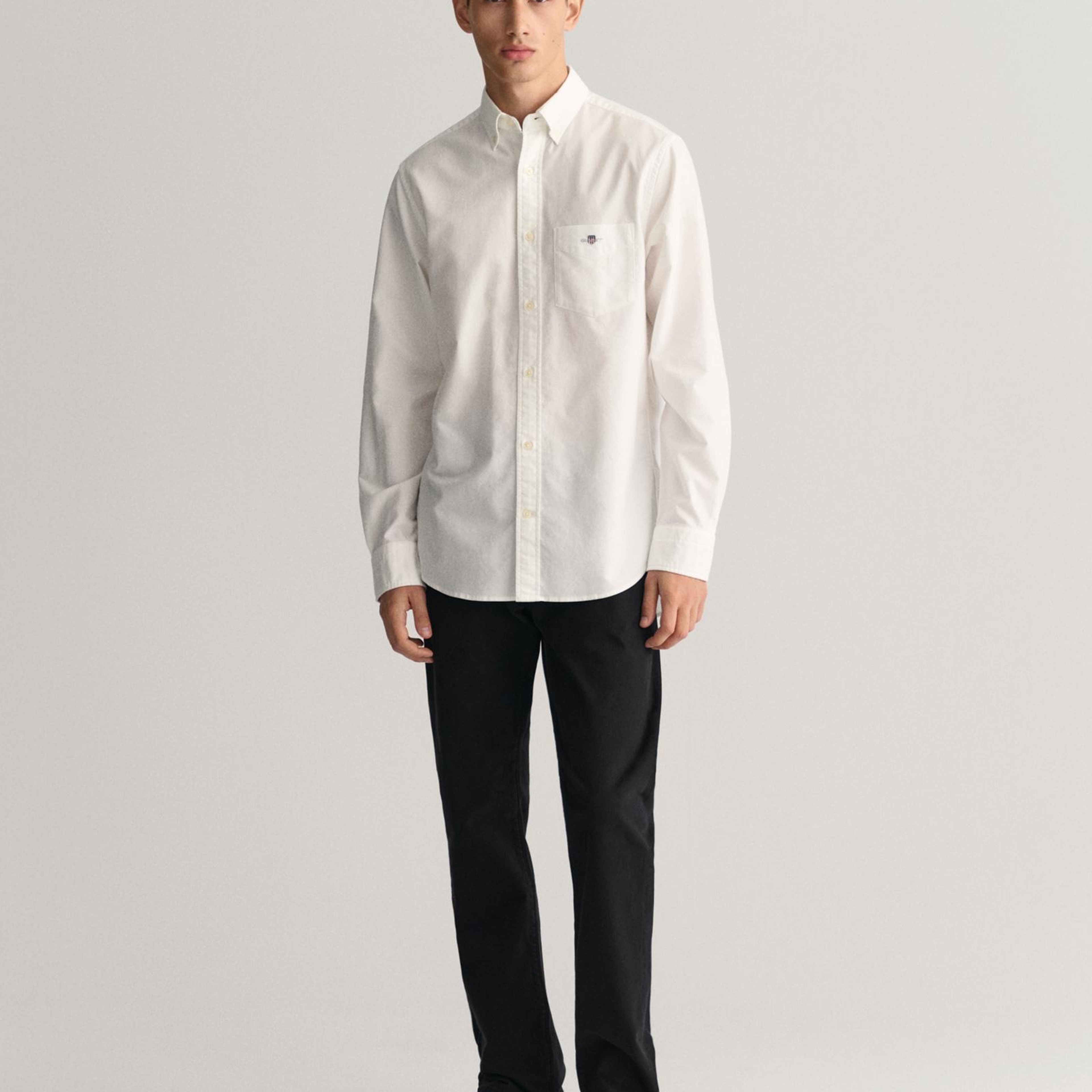 GANT Erkek Beyaz Regular Fit Logolu Gömlek