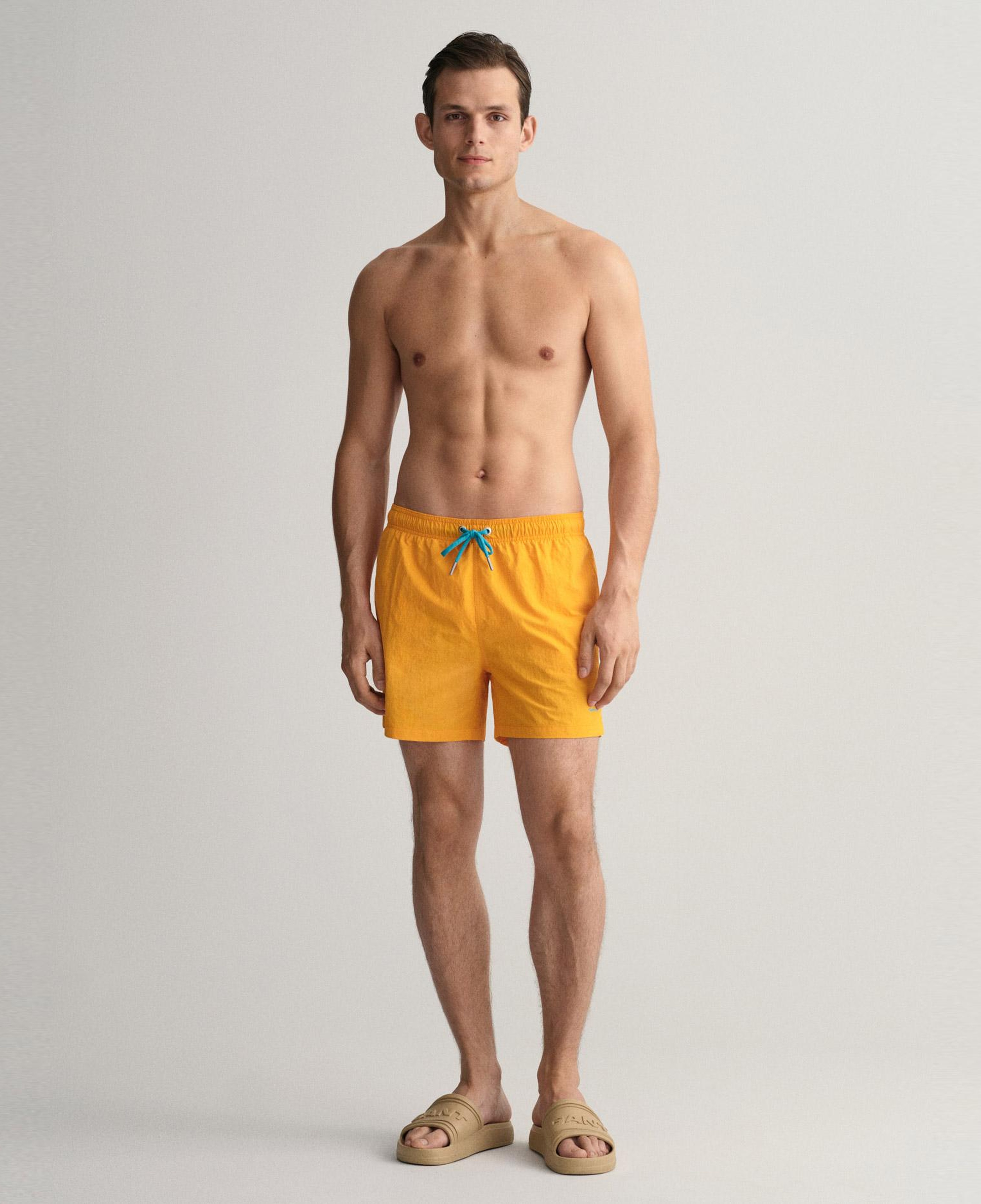 GANT Erkek Turuncu Classic Fit Deniz Şortu