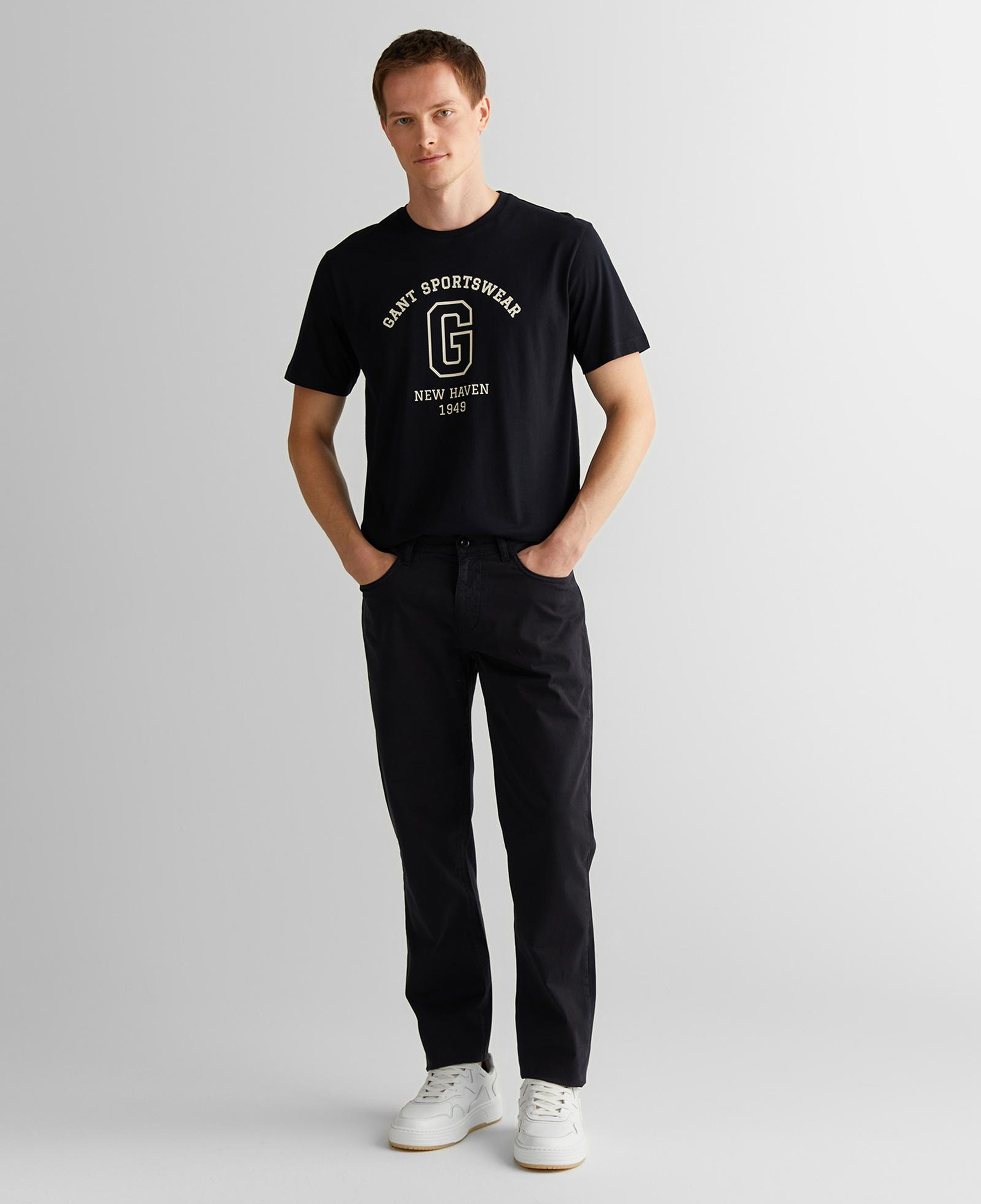 GANT Erkek Siyah Regular Fit Pantolon