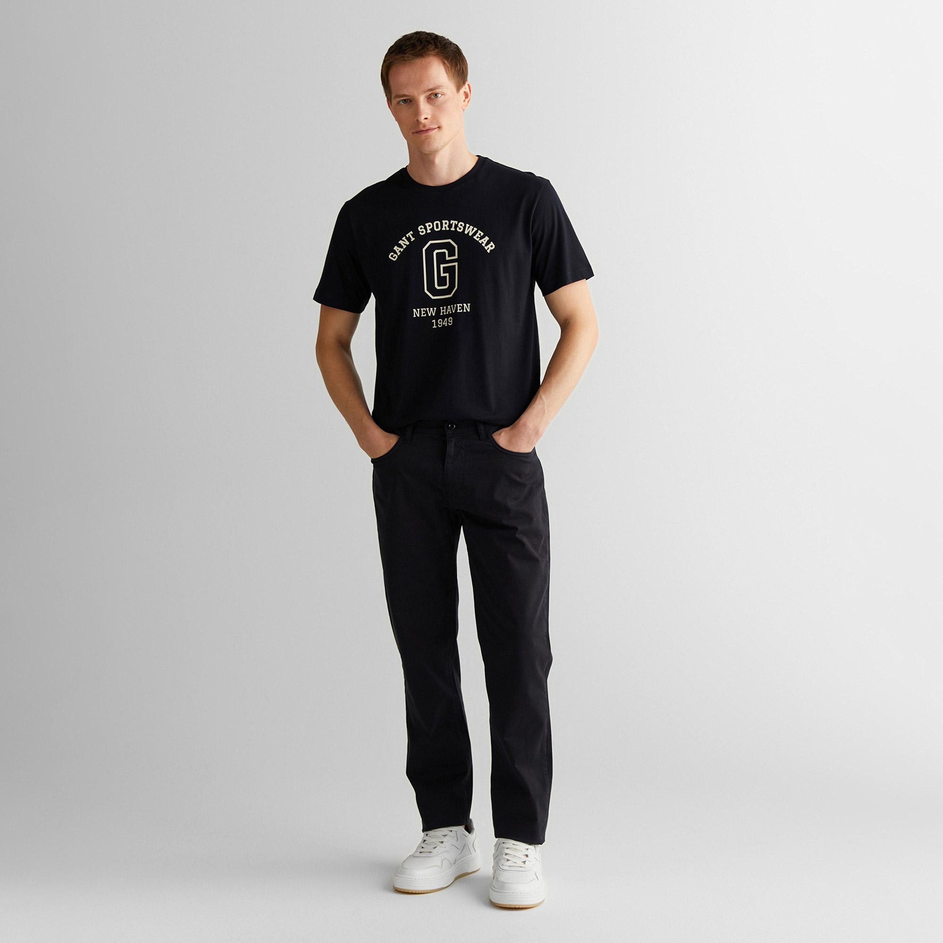 GANT Erkek Siyah Regular Fit Pantolon