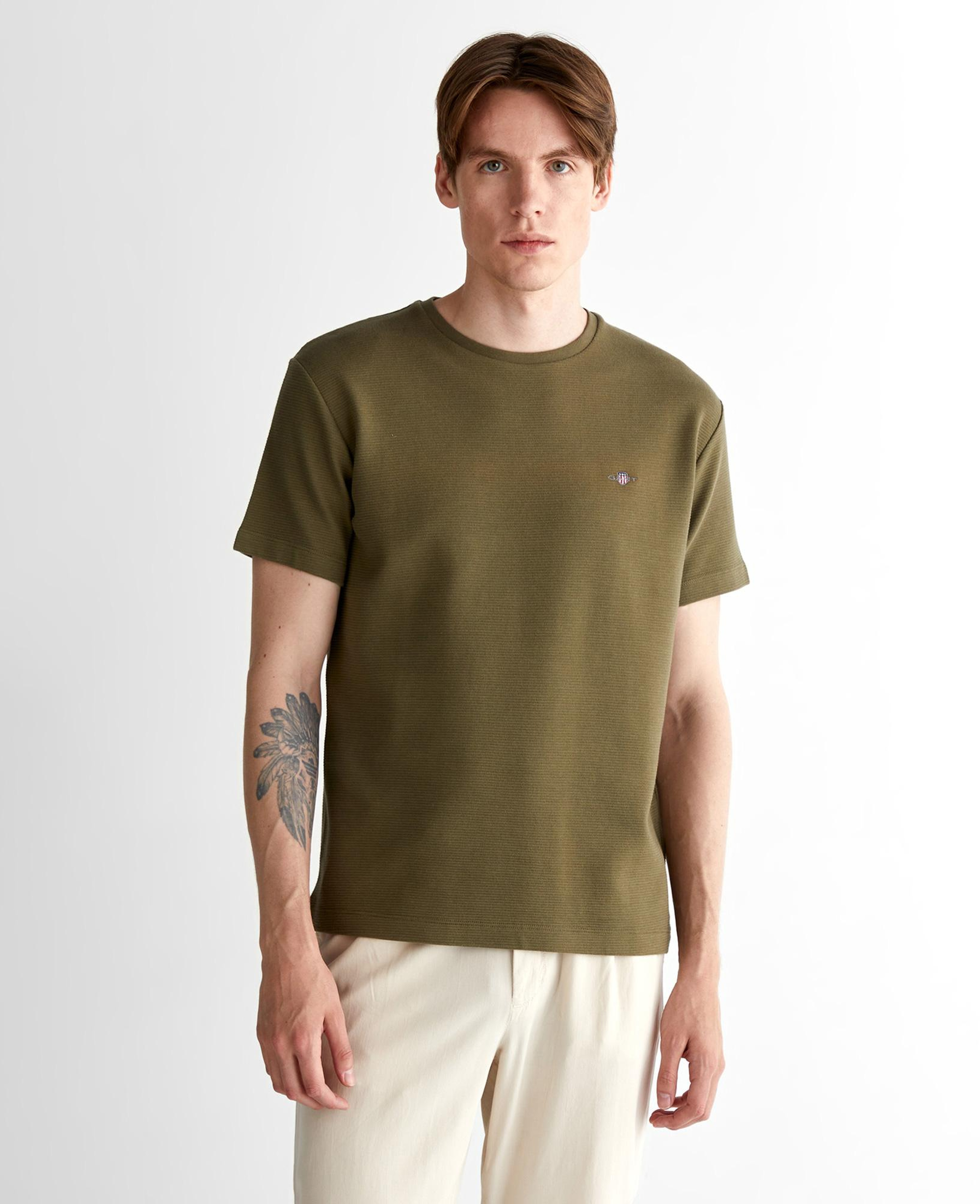 GANT Erkek Yeşil Regular Fit Bisiklet Yaka T-Shirt