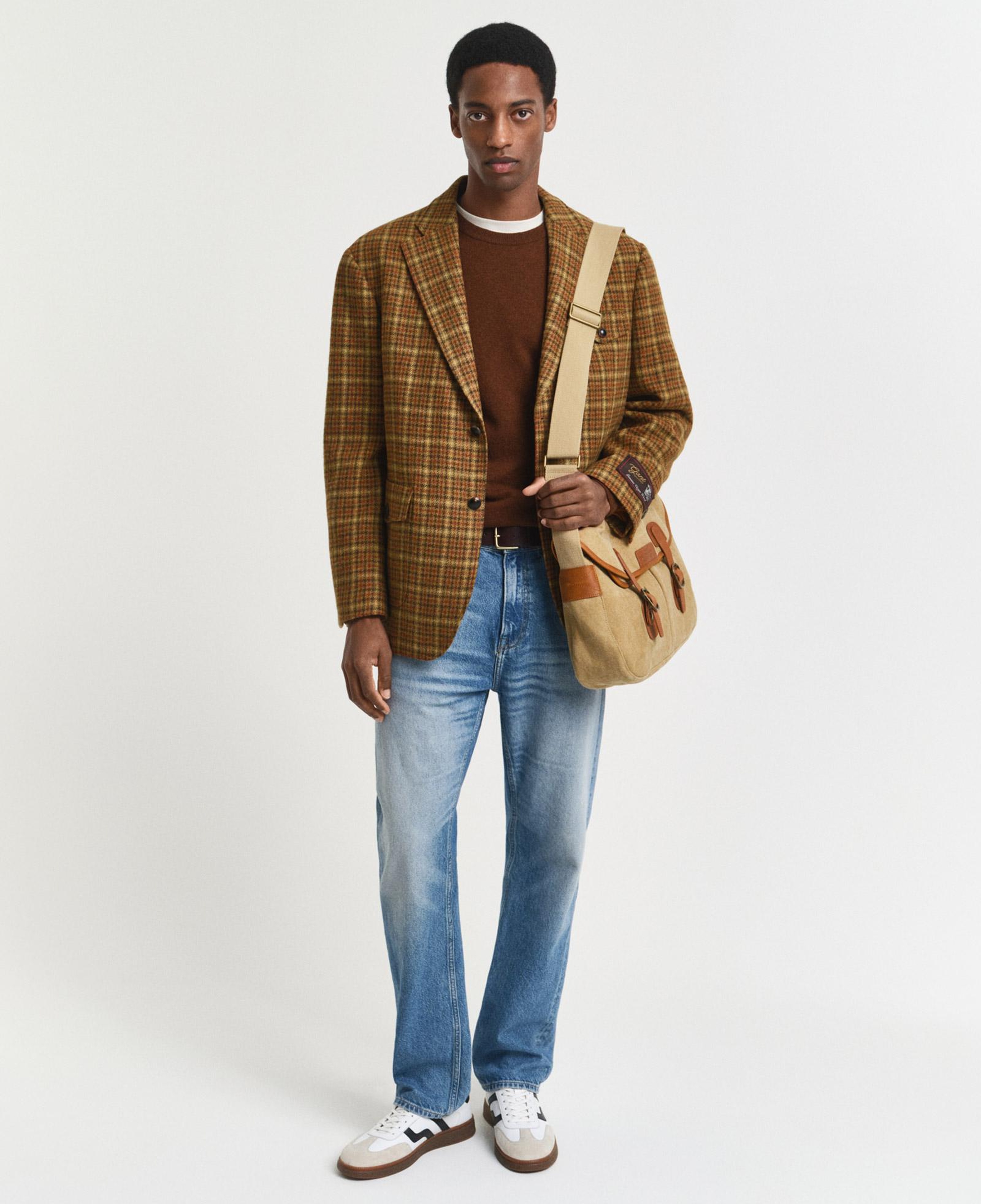 GANT Erkek Kahverengi Regular Fit Bisiklet Yaka Yün Kazak