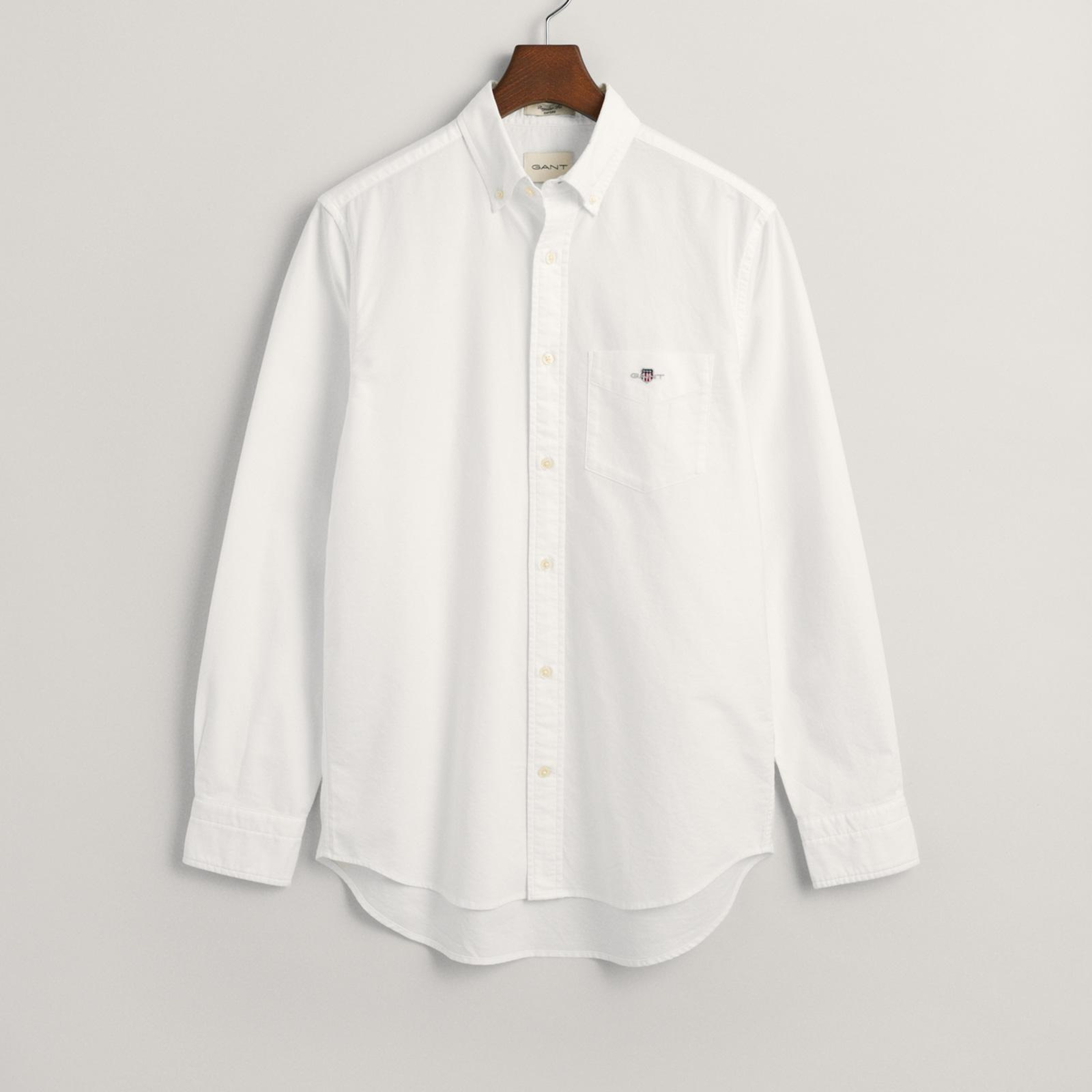 GANT Erkek Beyaz Regular Fit Logolu Gömlek